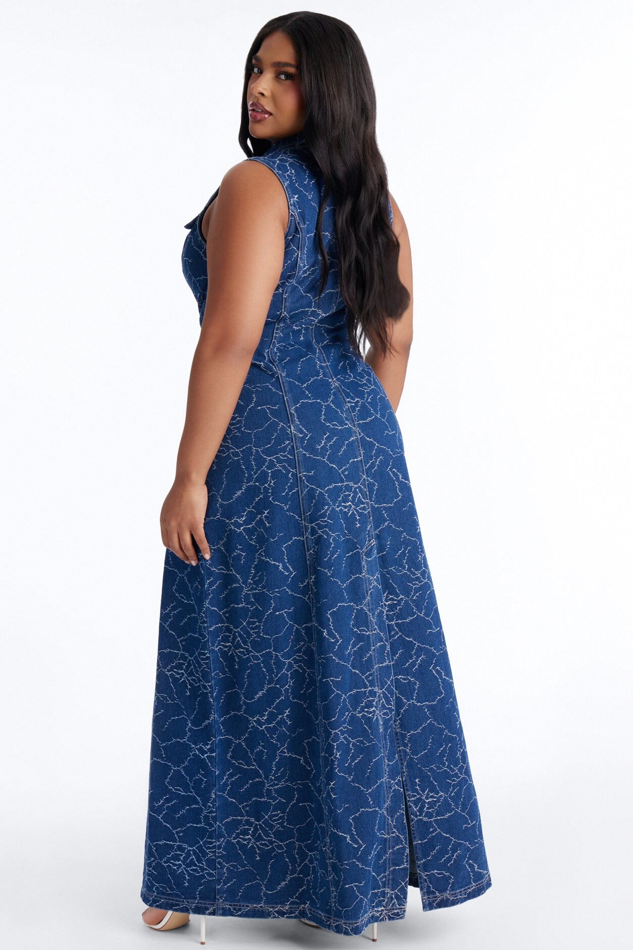 Safiya Denim Maxi Dress - Dark Wash