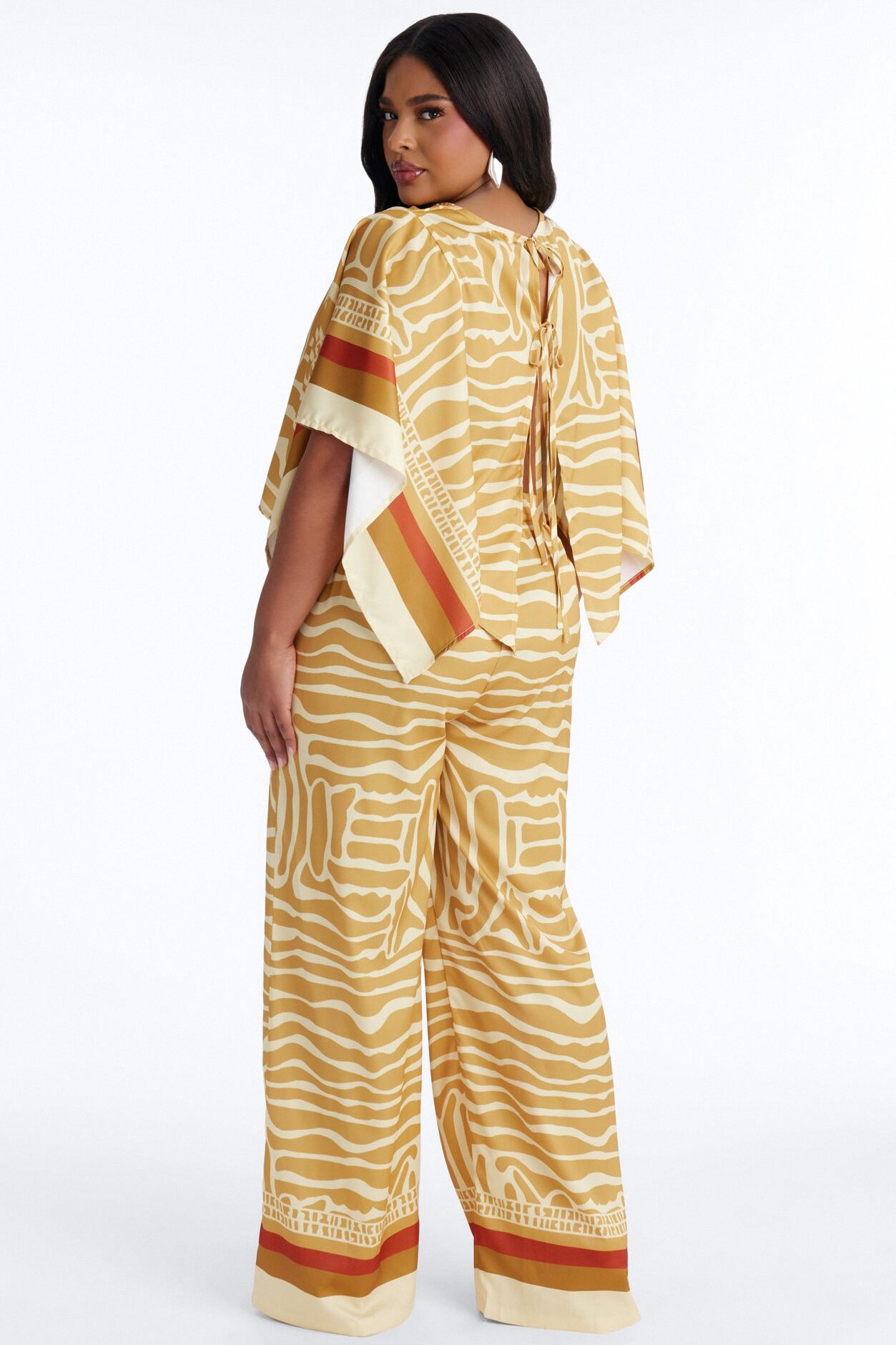 Sahara Sun Satin Pant Set - Gold