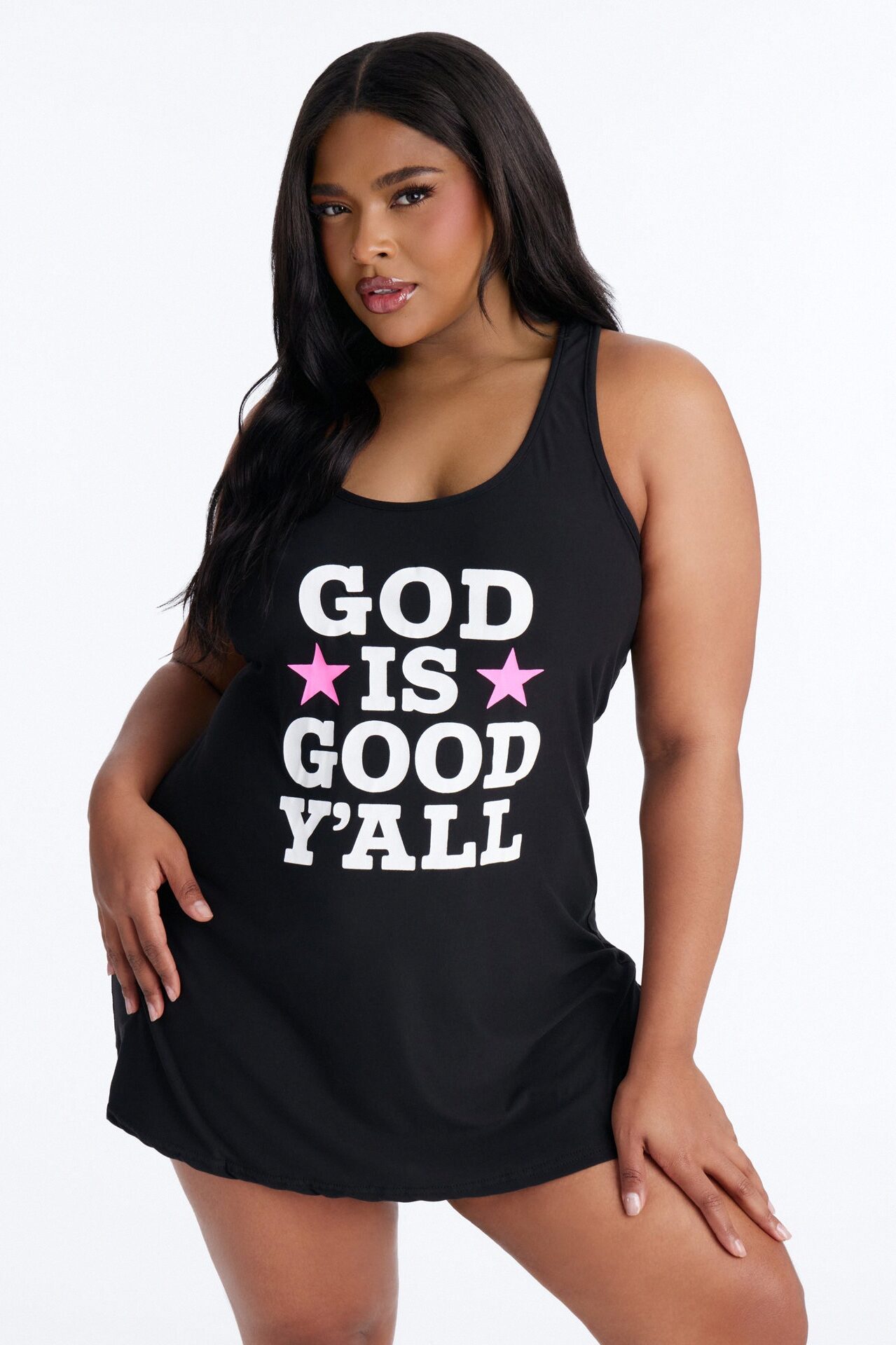 God Is Good PJ Sleep Dress - Black/combo