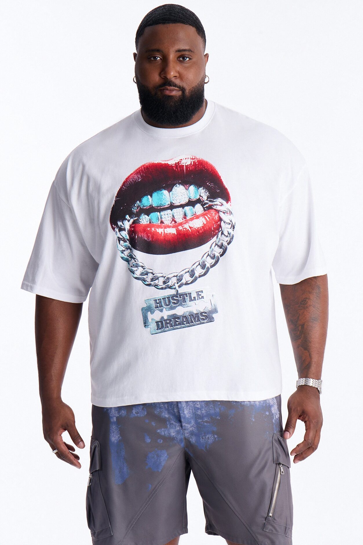 Hustle Dreams Boxy Short Sleeve Tee - White