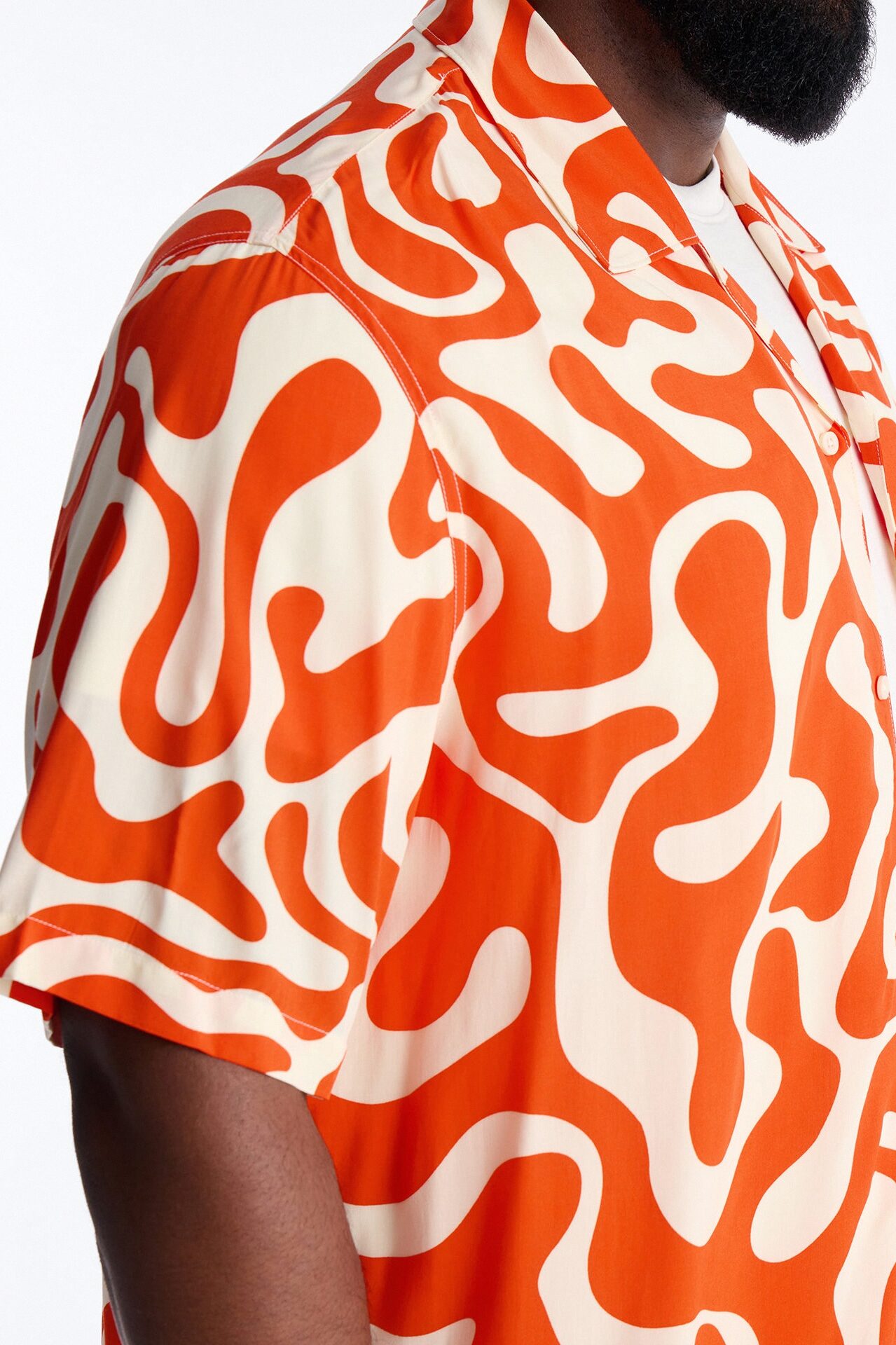 Bold Metric Cuban Shirt - Orange