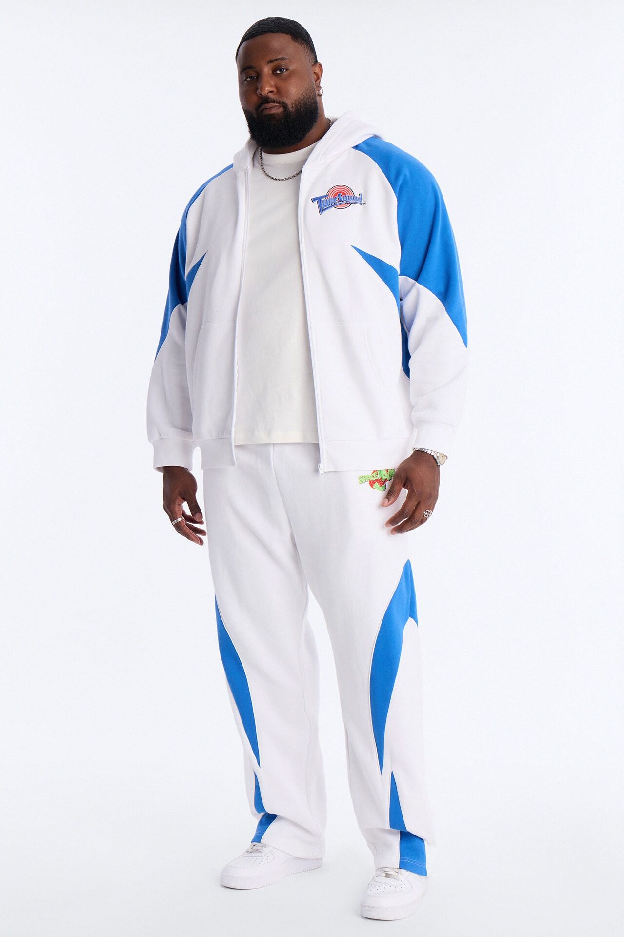 Space Jam Toon Squad Paneled Zip Up Hoodie - White