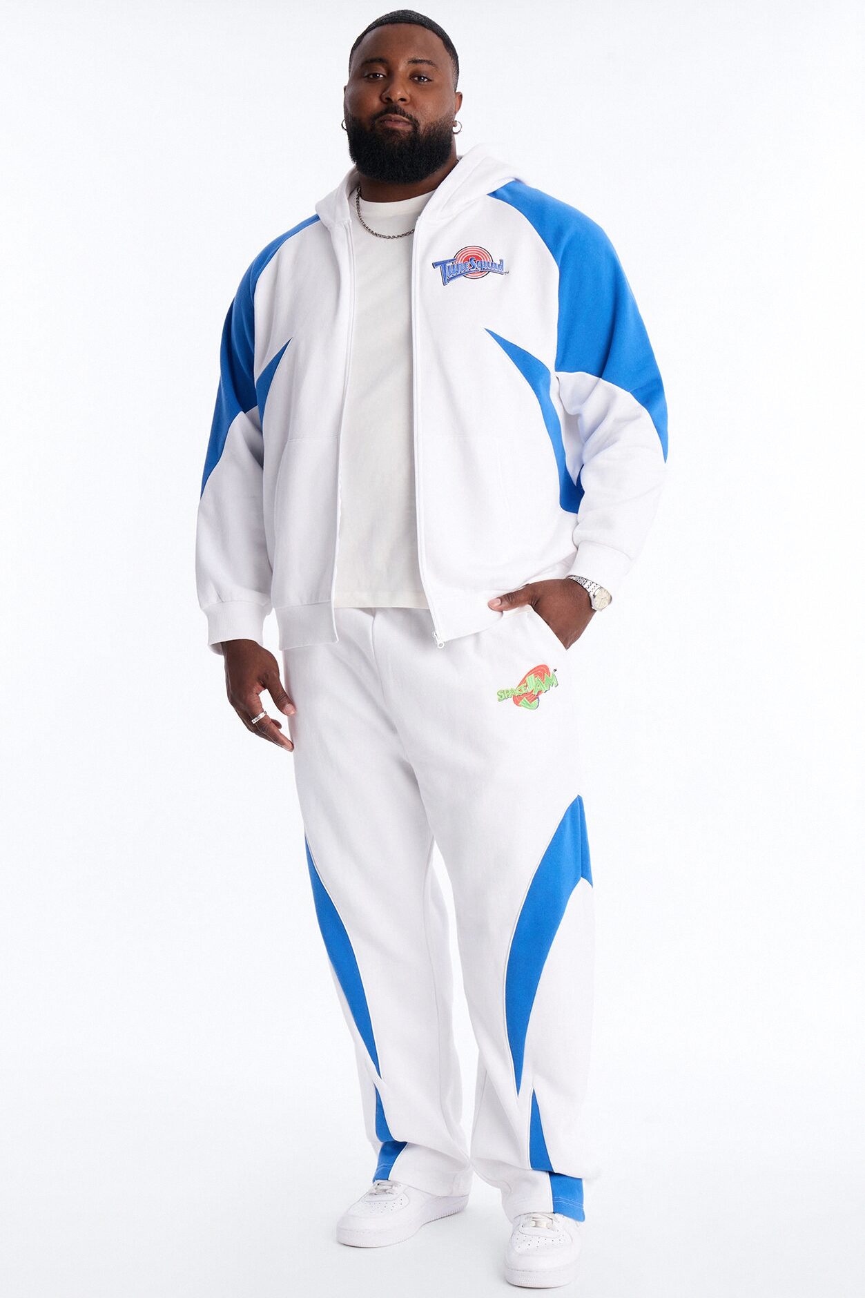Space Jam Toon Squad Paneled Straight Sweat Pants - White