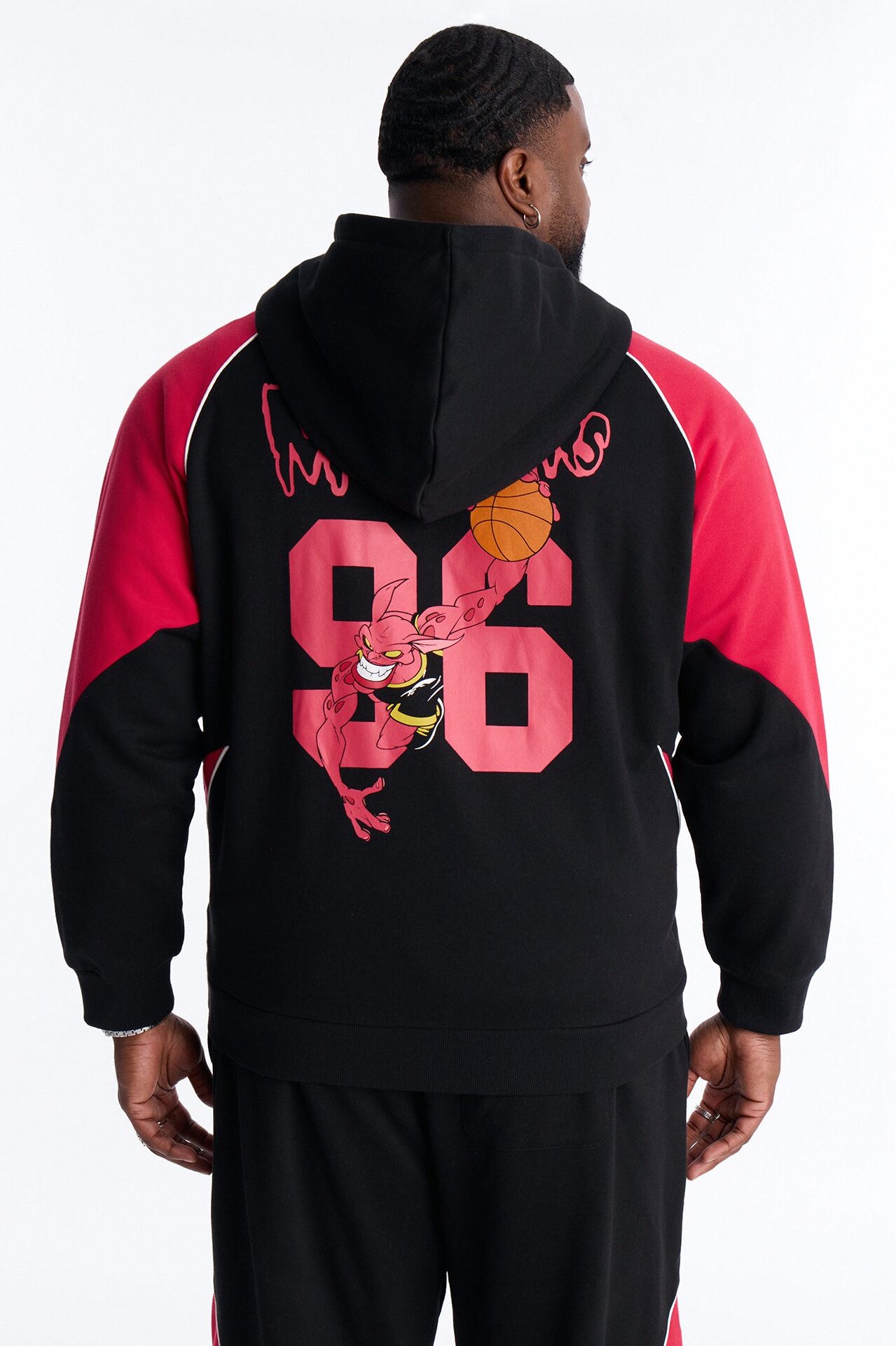 Space Jam Monstars Defense Paneled Zip Up Hoodie - Black
