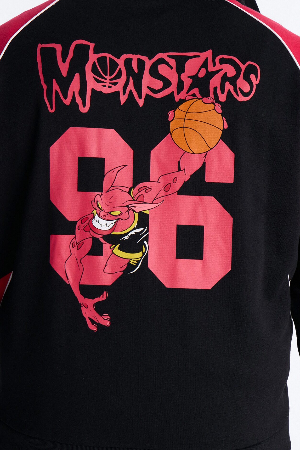 Space Jam Monstars Defense Paneled Zip Up Hoodie - Black