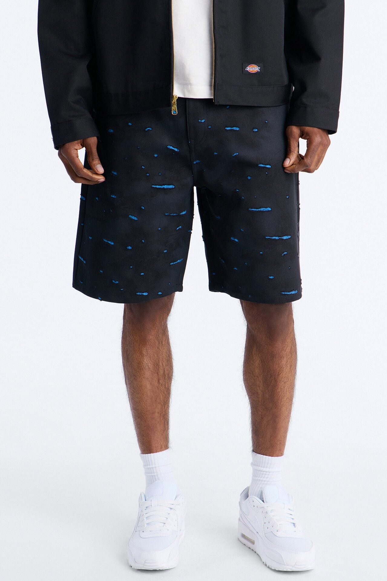 Relaxed Faded Moments Distressed Short - Bleach Blue Wash