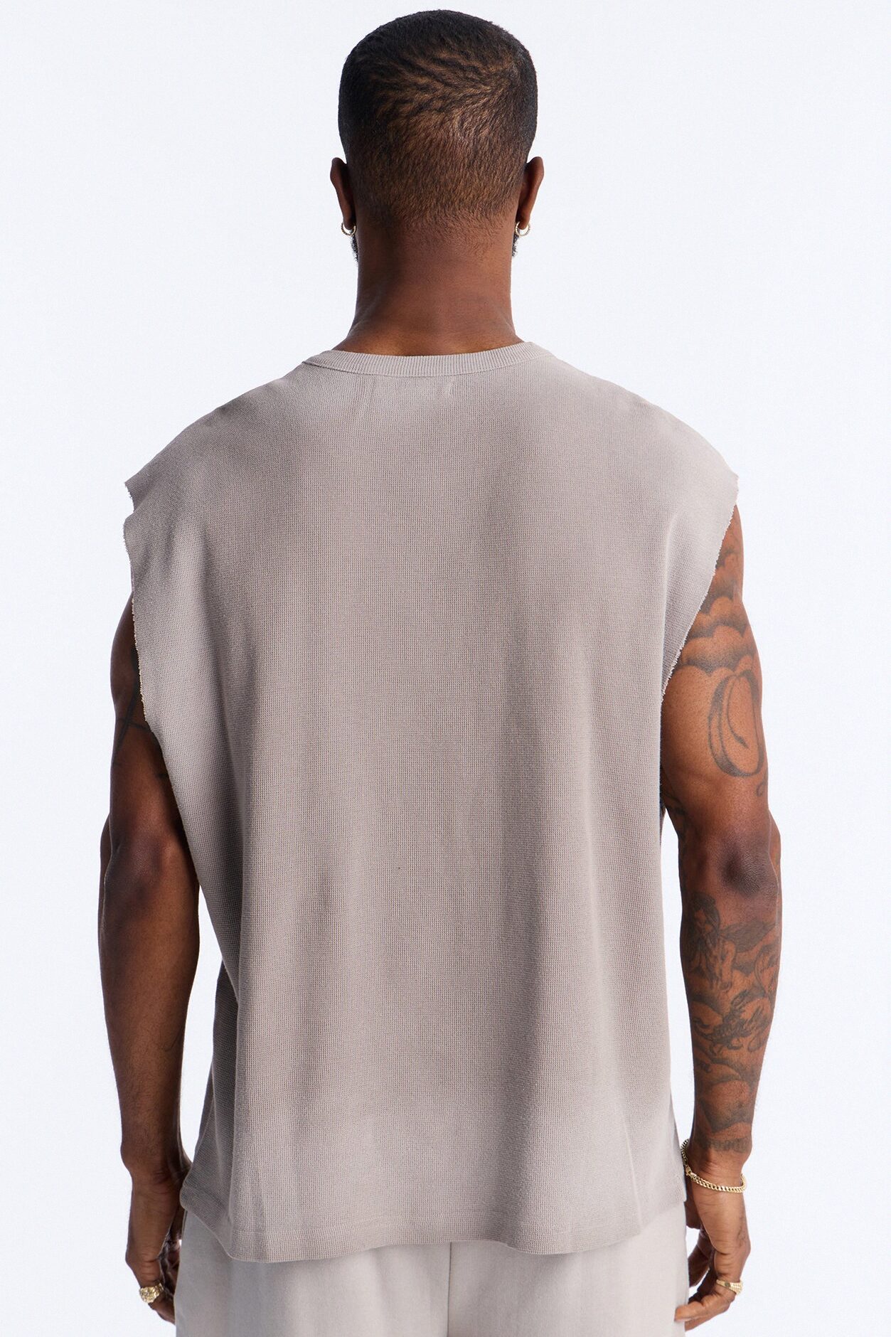 Relaxed Washed Muscle Tank - Stone