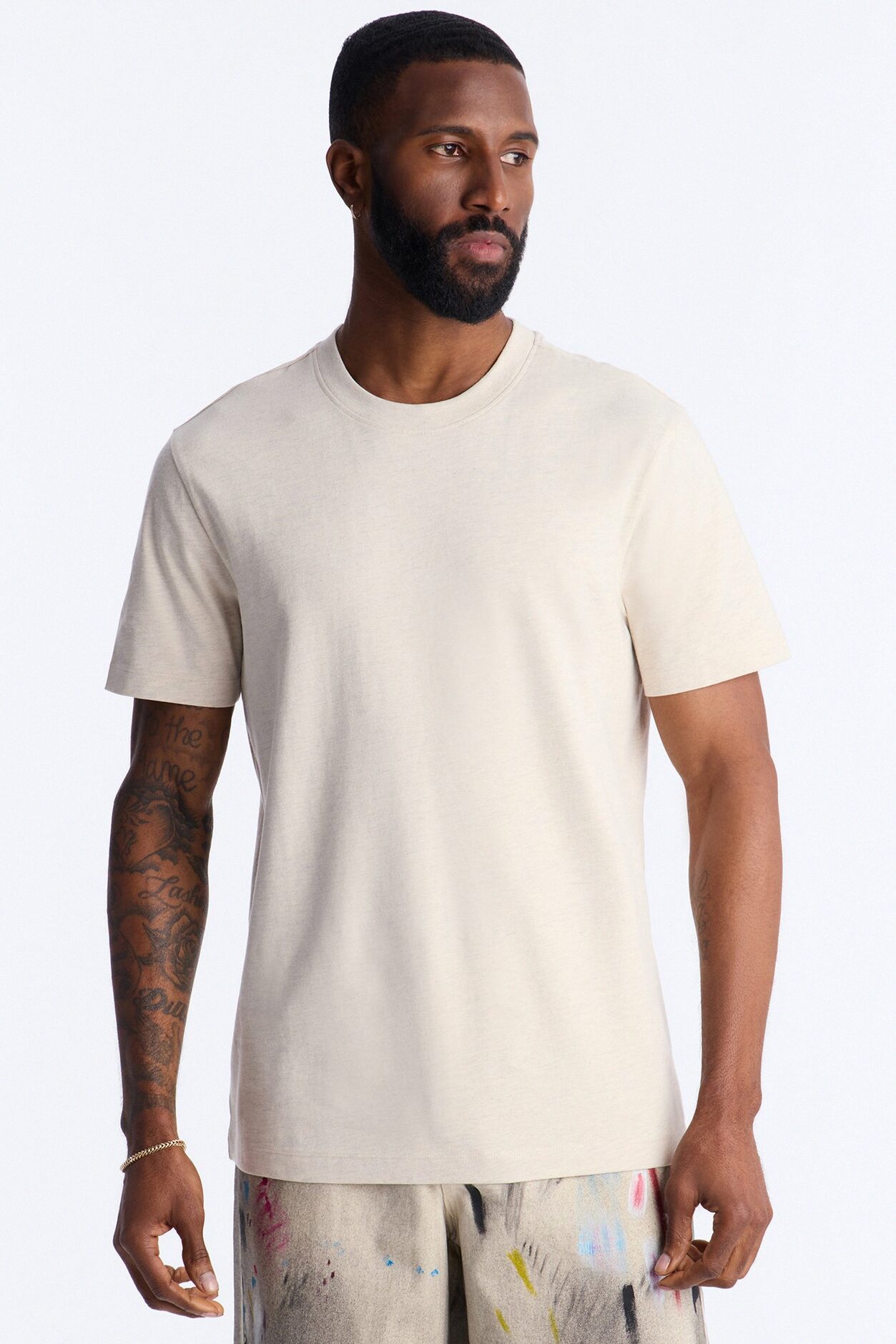 Essential Short Sleeve Crew Tee - Oatmeal