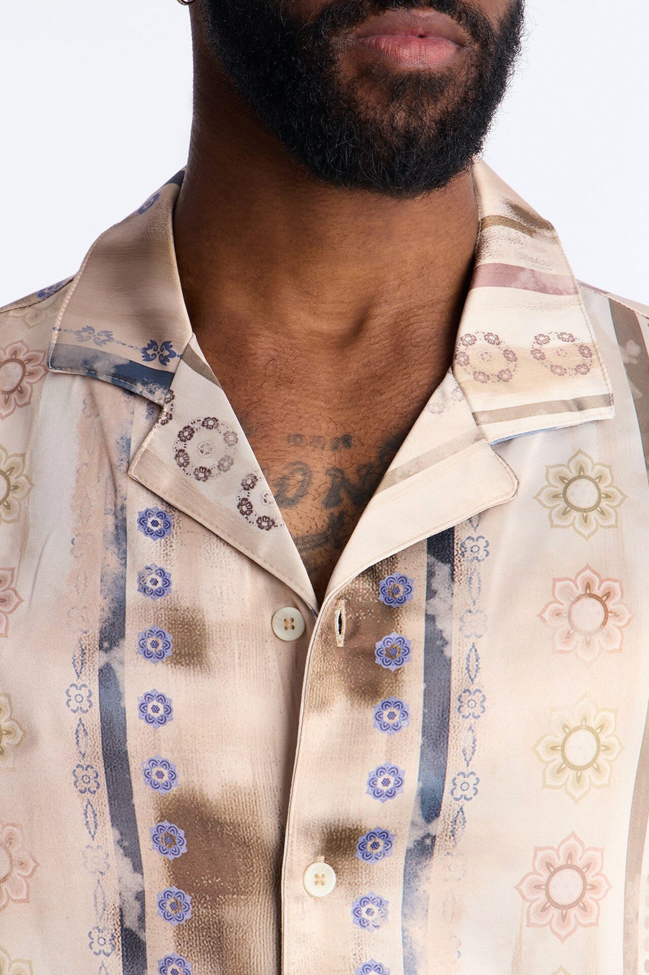Rosewood Cuban Collar Button Up Shirt - Brown