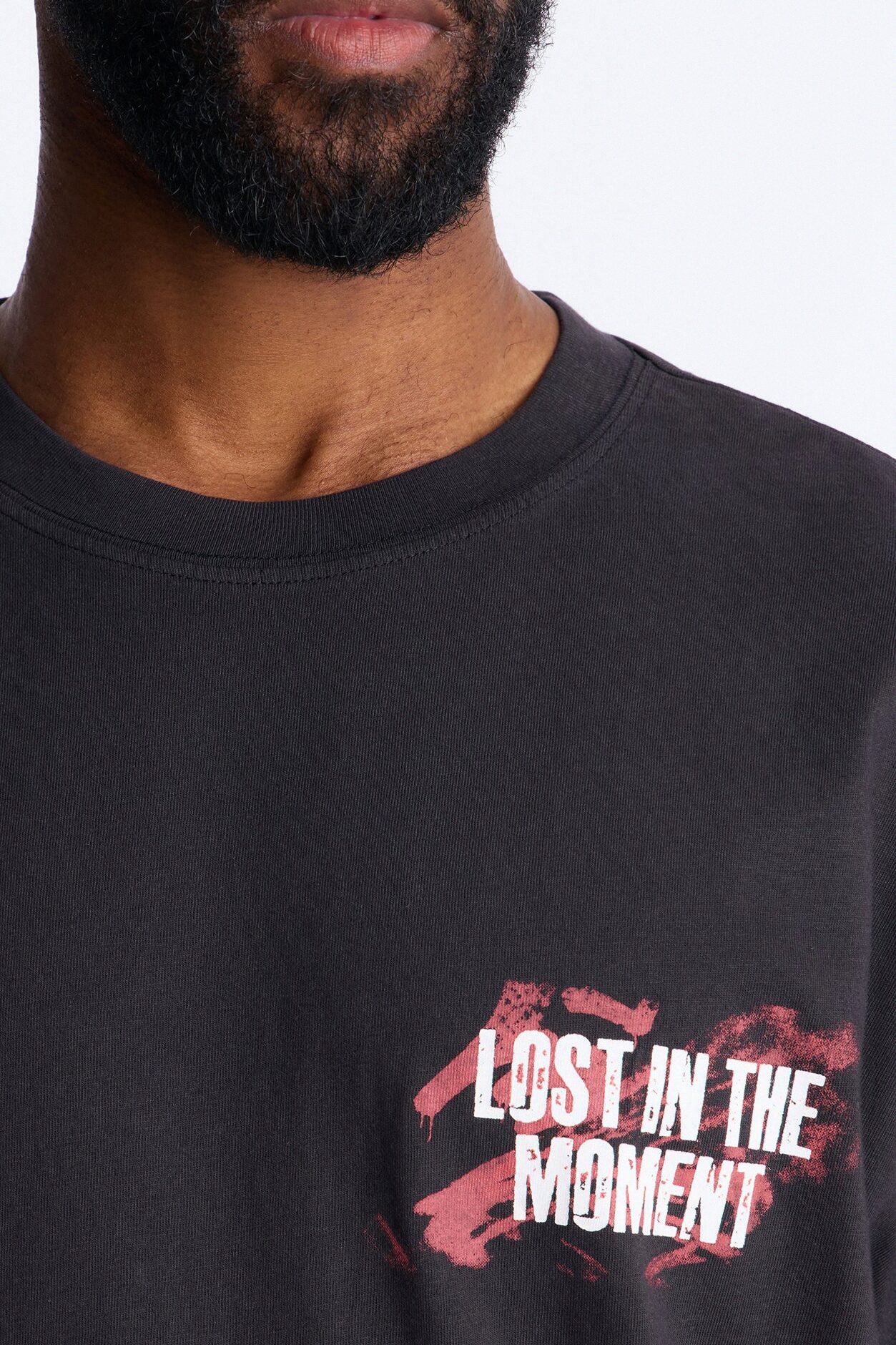 Lost In The Moment Oversized Short Sleeve Tee - Black Wash