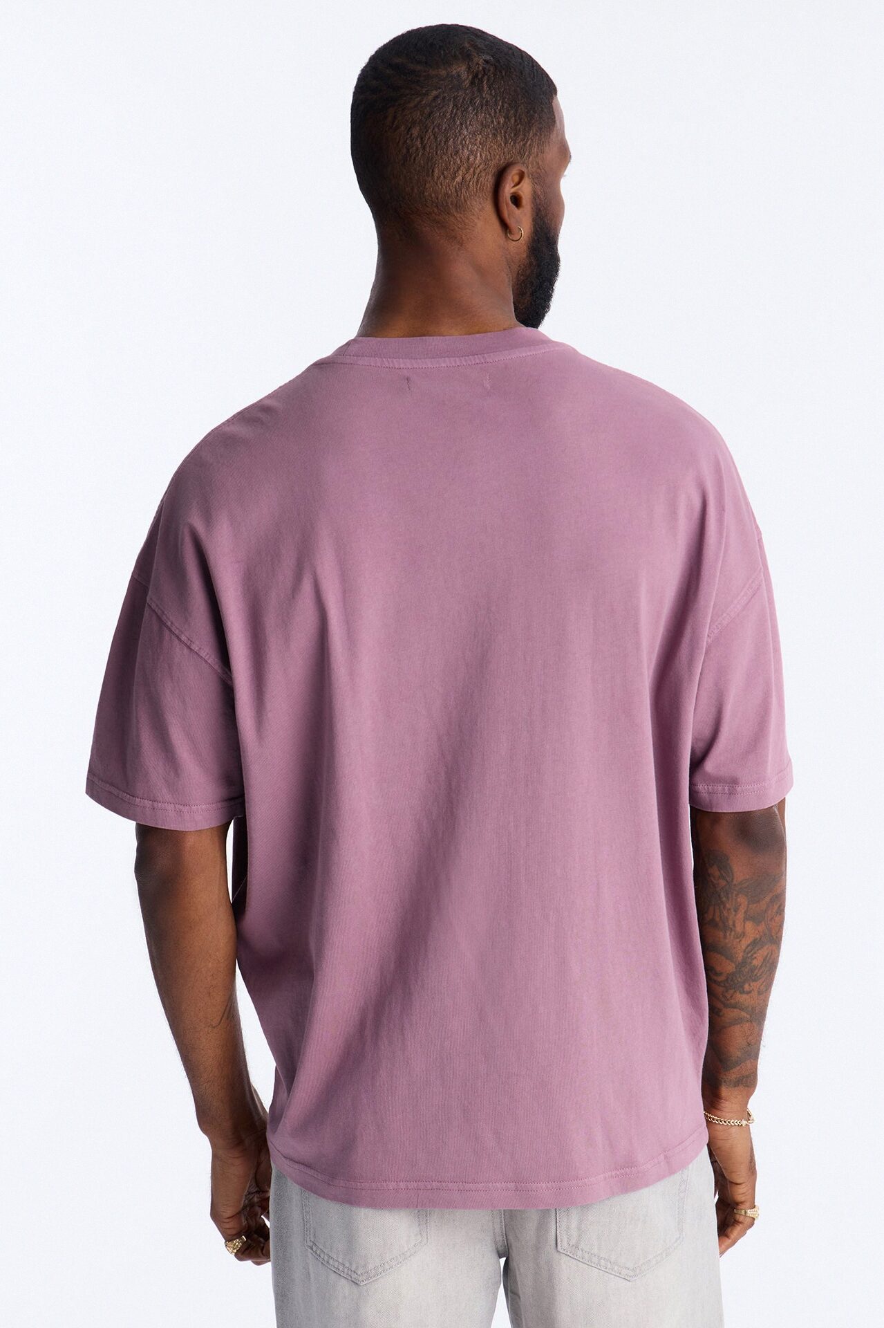 Cross Shadow Patch Short Sleeve Tee - Purple