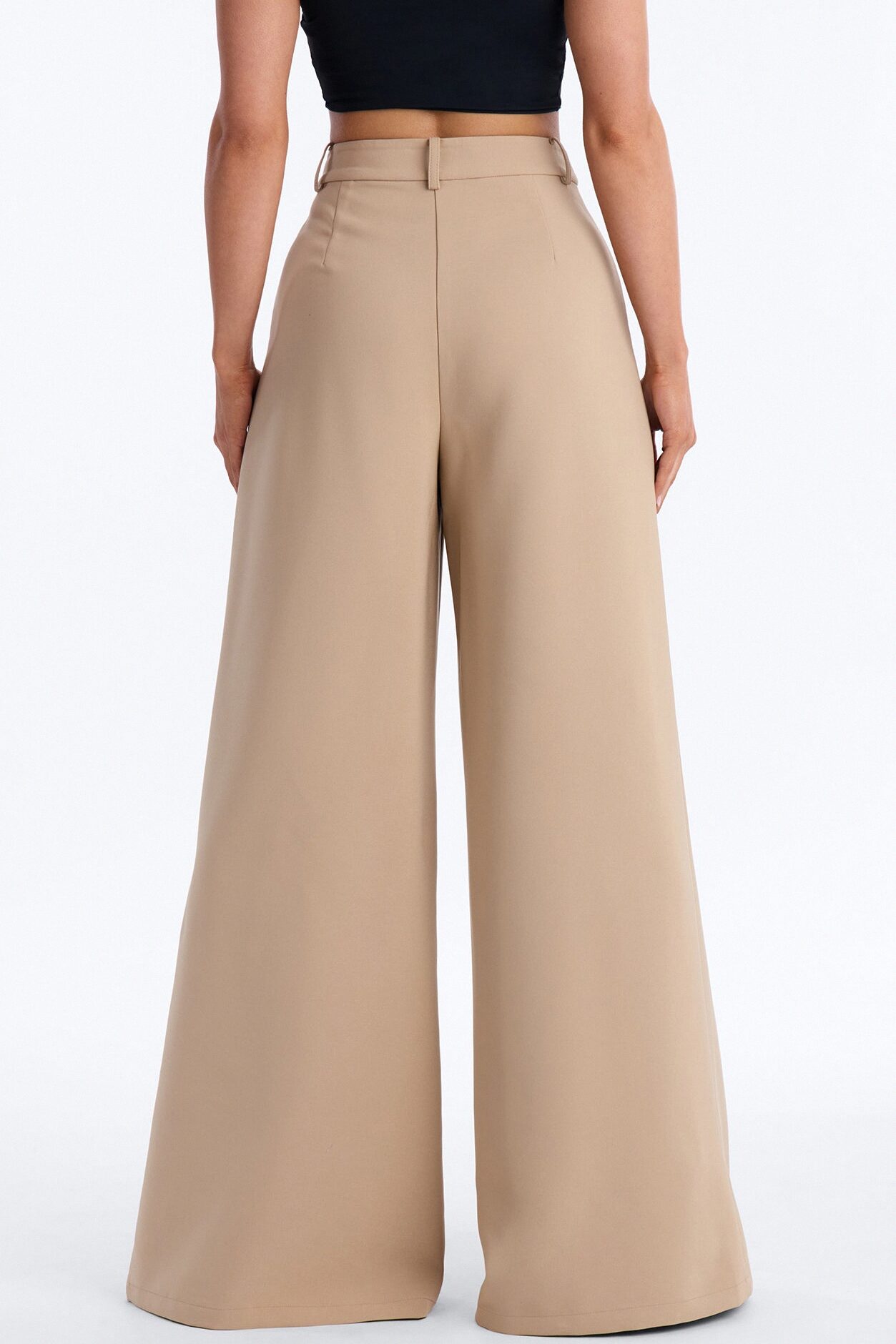 Karianna Crepe Woven Wide Leg Pant 33 - Khaki