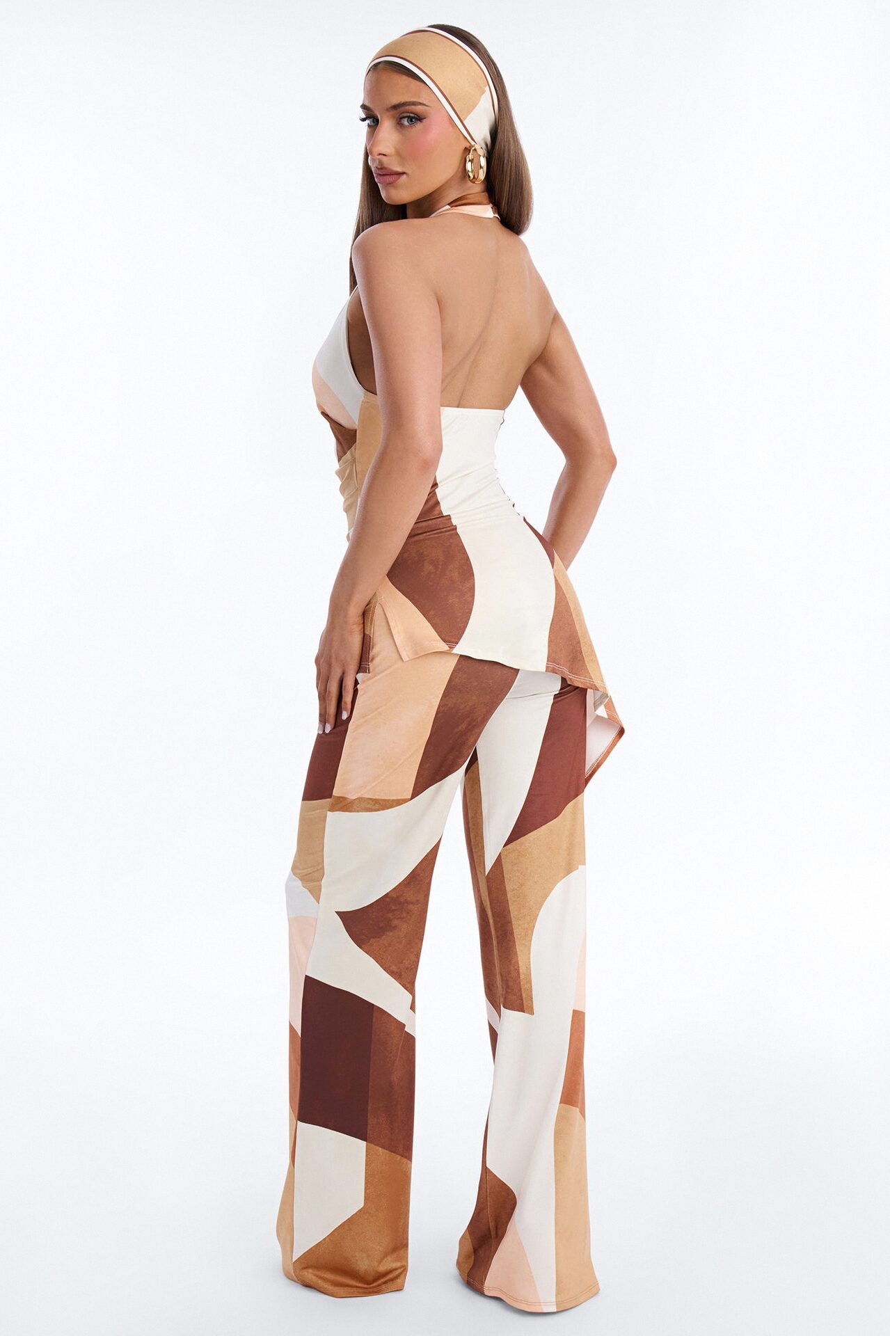Felicity Straight Leg 2 Piece Jumpsuit - Brown