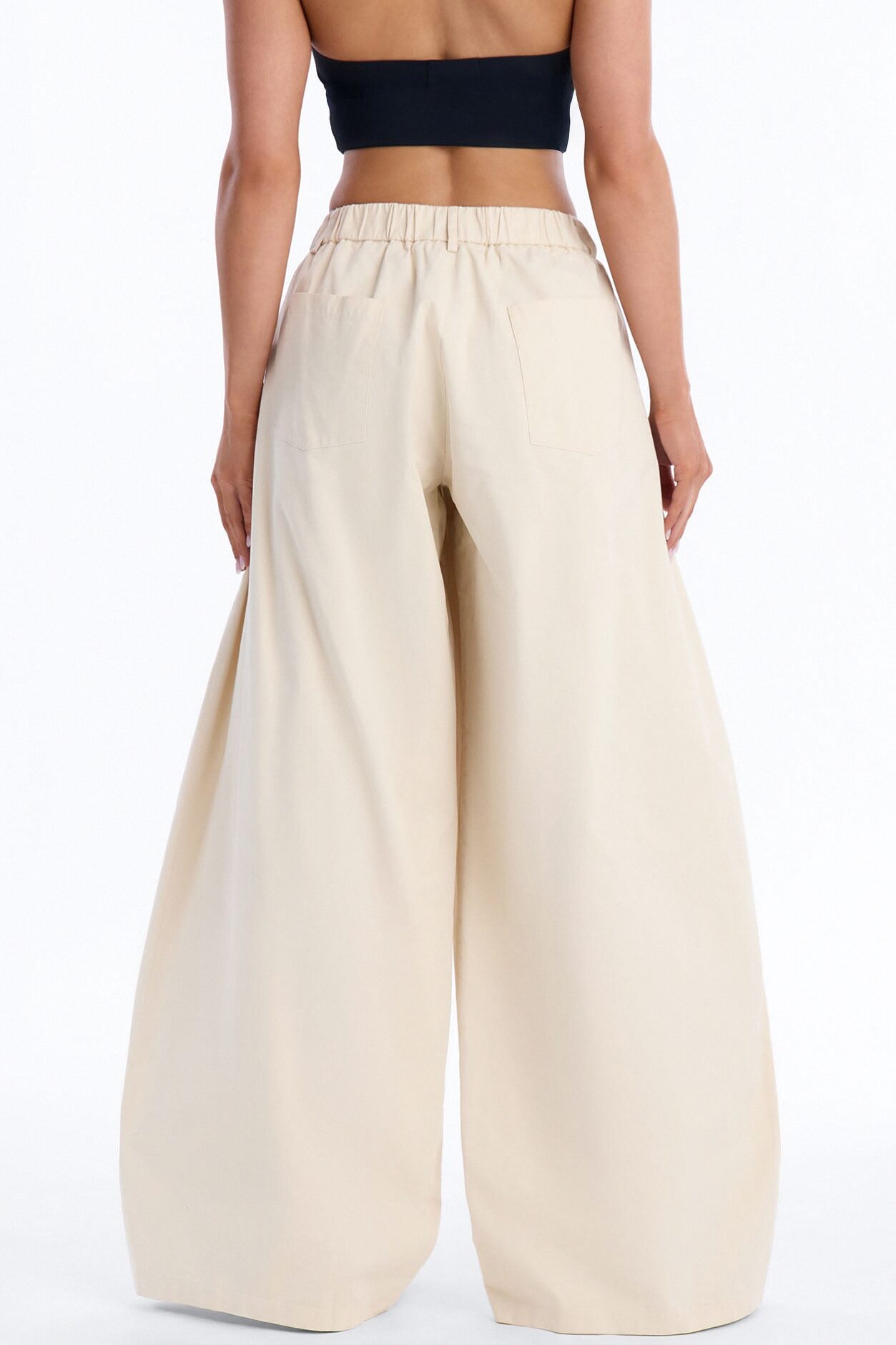 Daphnie Mid Rise Wide Leg Pleated Pant - Khaki