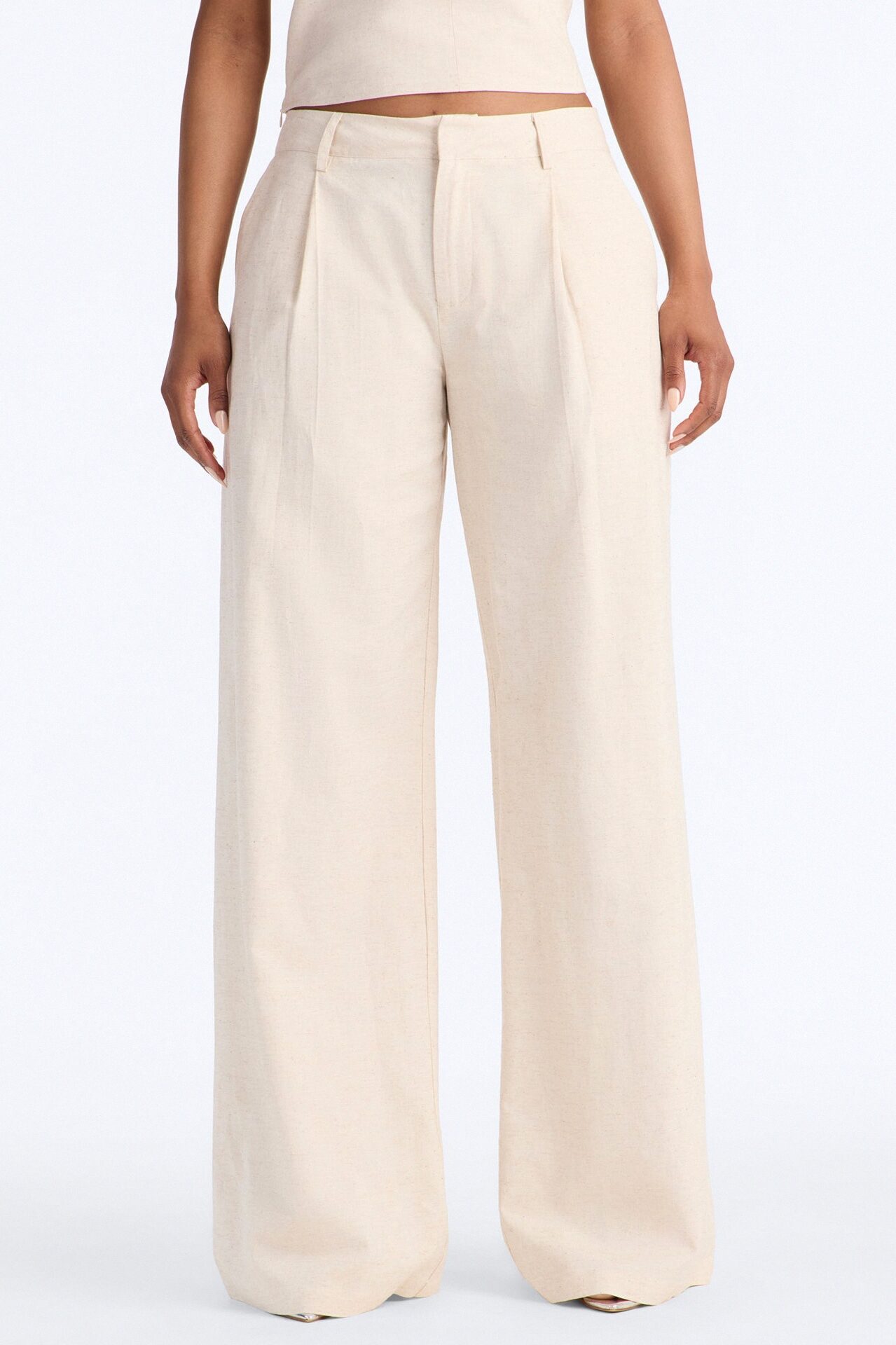 Ocean Breeze Linen Low Rise Pant 33″ - Stone