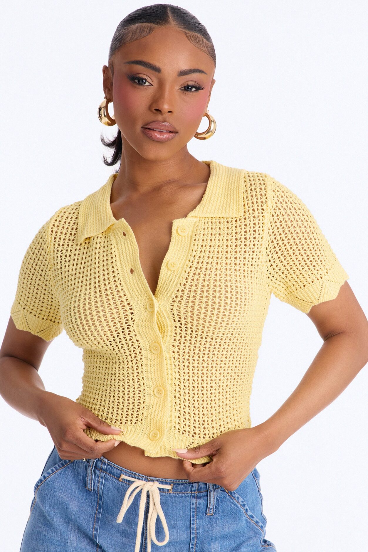 Jazzy Sweater Shirt - Butter Yellow