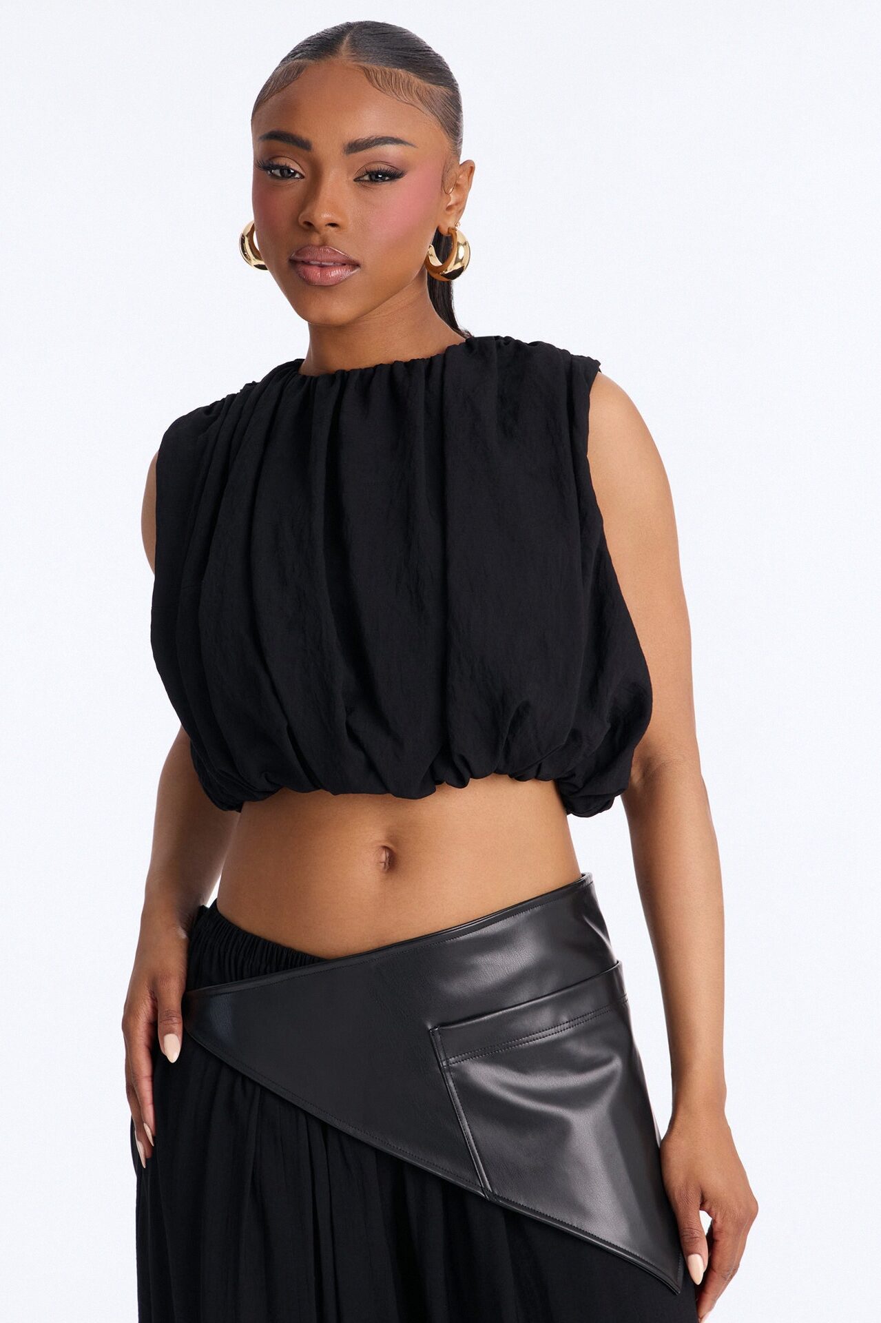 Kristina 3 Piece Balloon Pant Set - Black