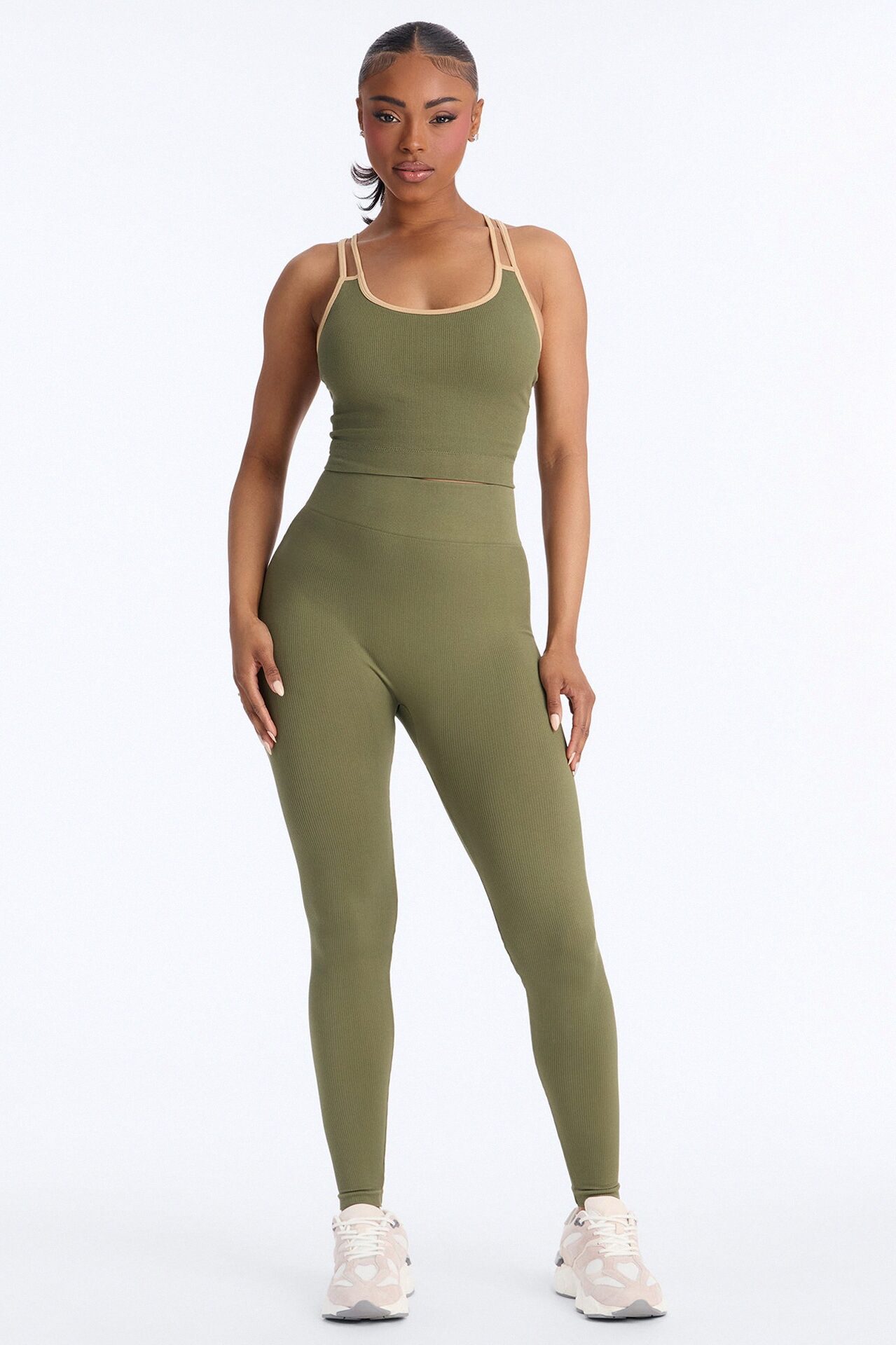 High Impact Seamless Legging Set - Olive
