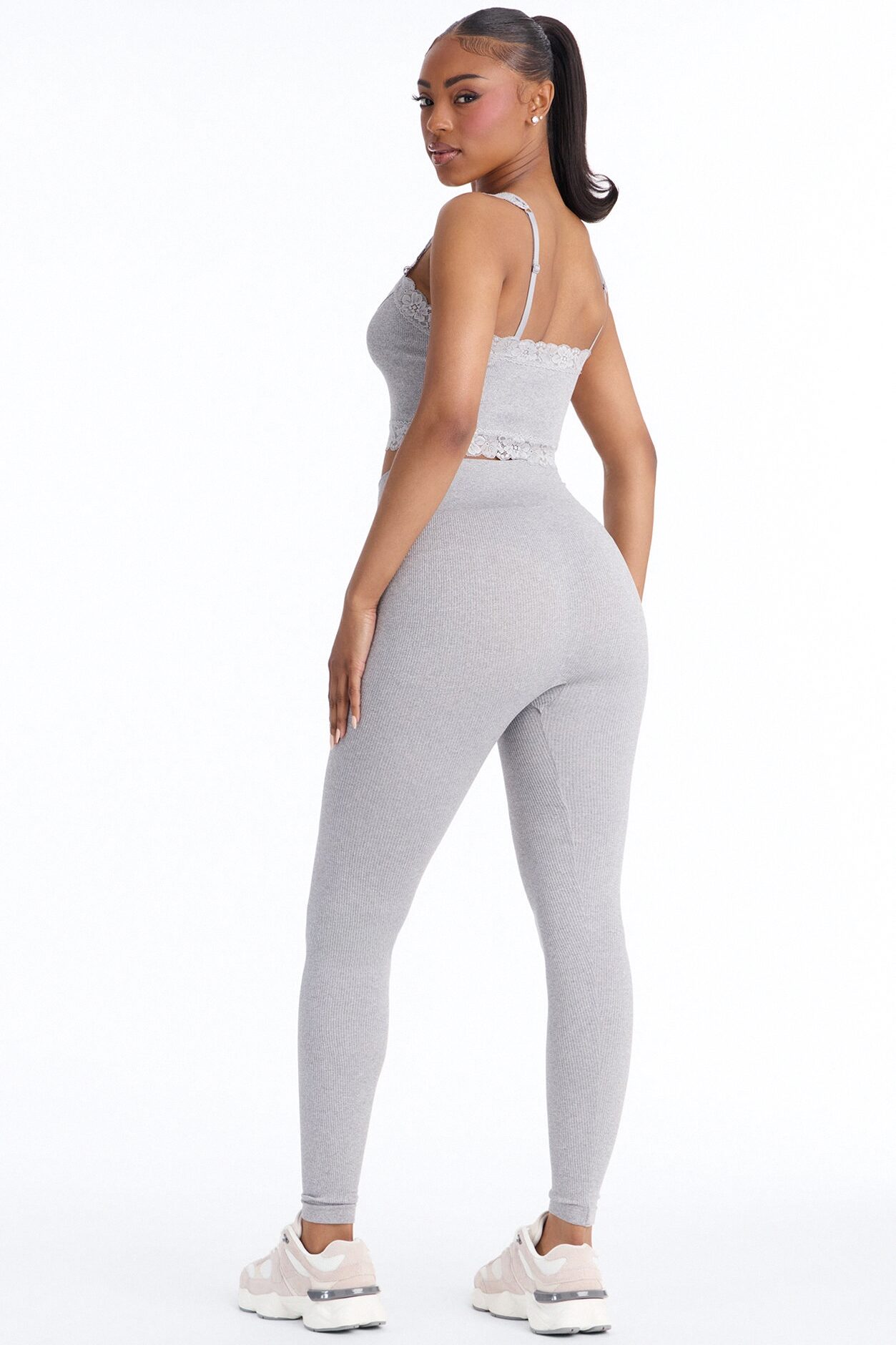 Sculpted Power Seamless Legging Set - Light Grey