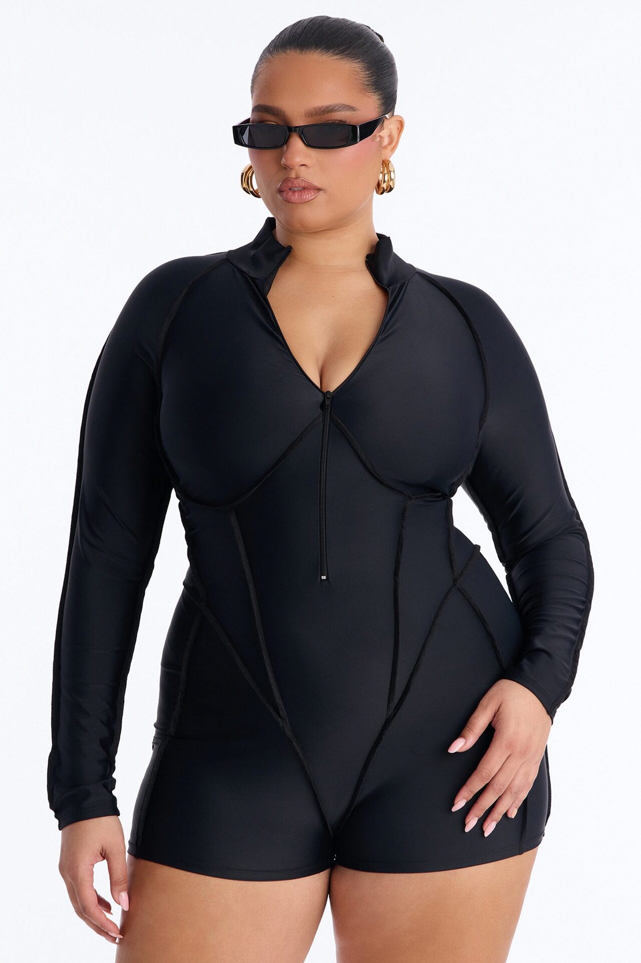 Tressa Backless Micro Romper - Black
