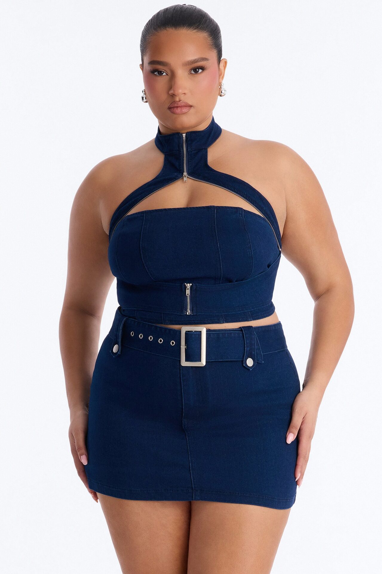 Let Me Adore You Skirt Set - Dark Wash