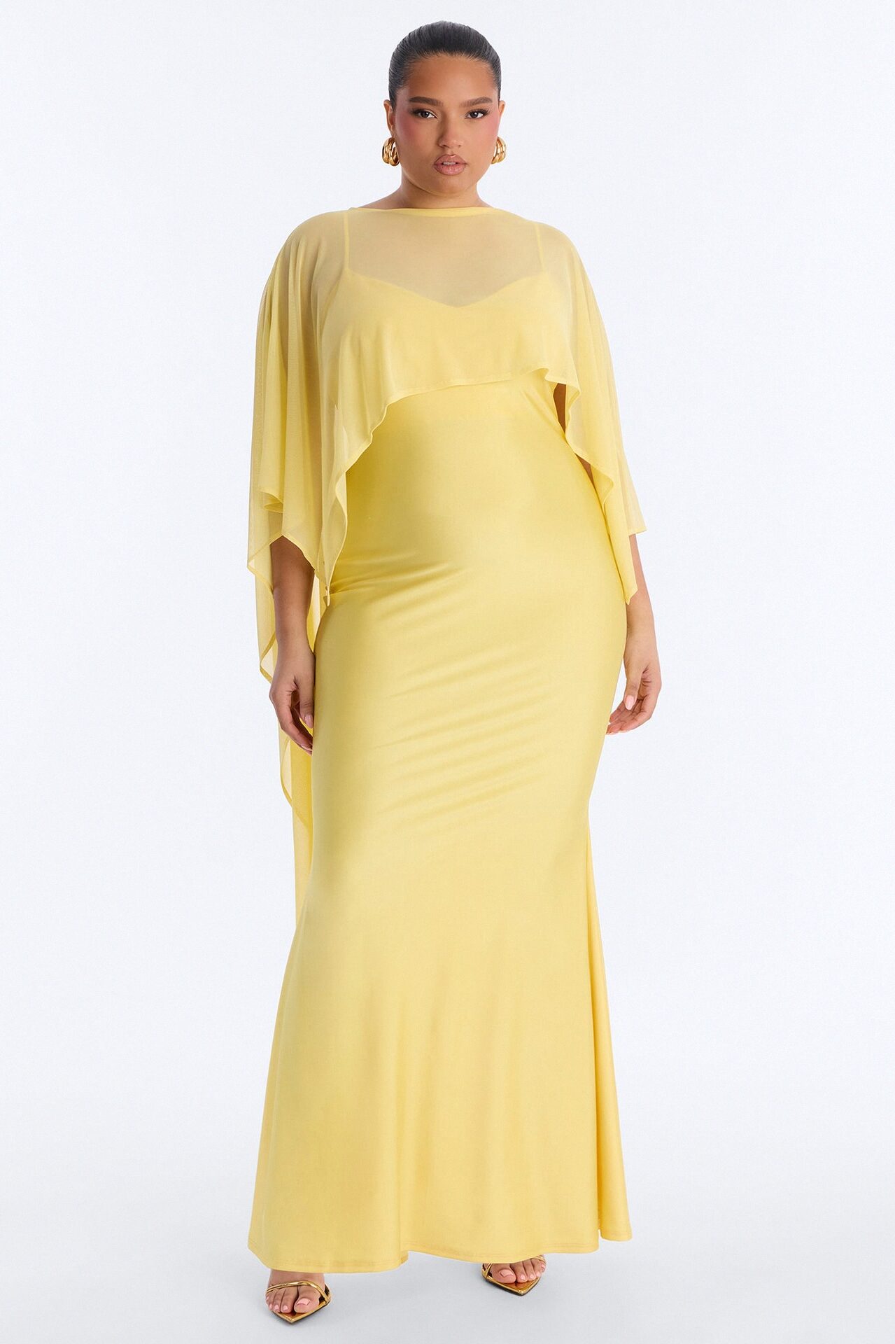 Staying True Satin Maxi Dress - Butter Yellow