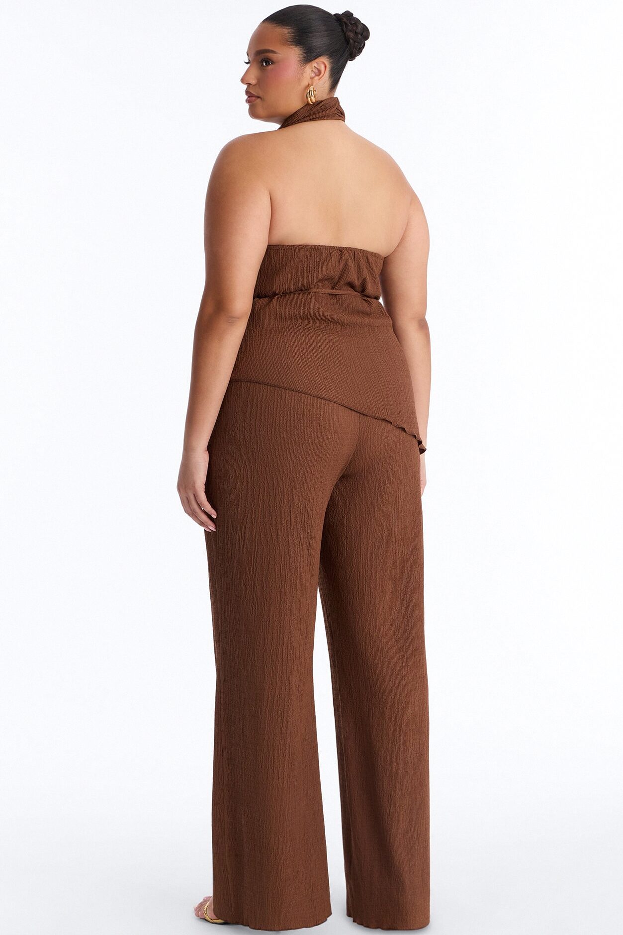 Evelyn Halter Pant Set - Mocha