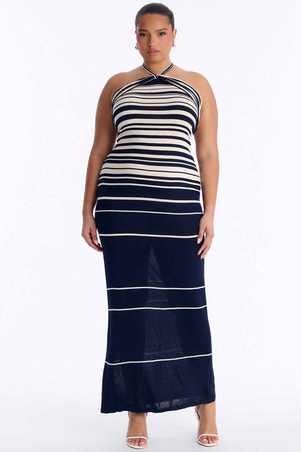 Set Sail Striped Knit Maxi Dress - Navy/combo
