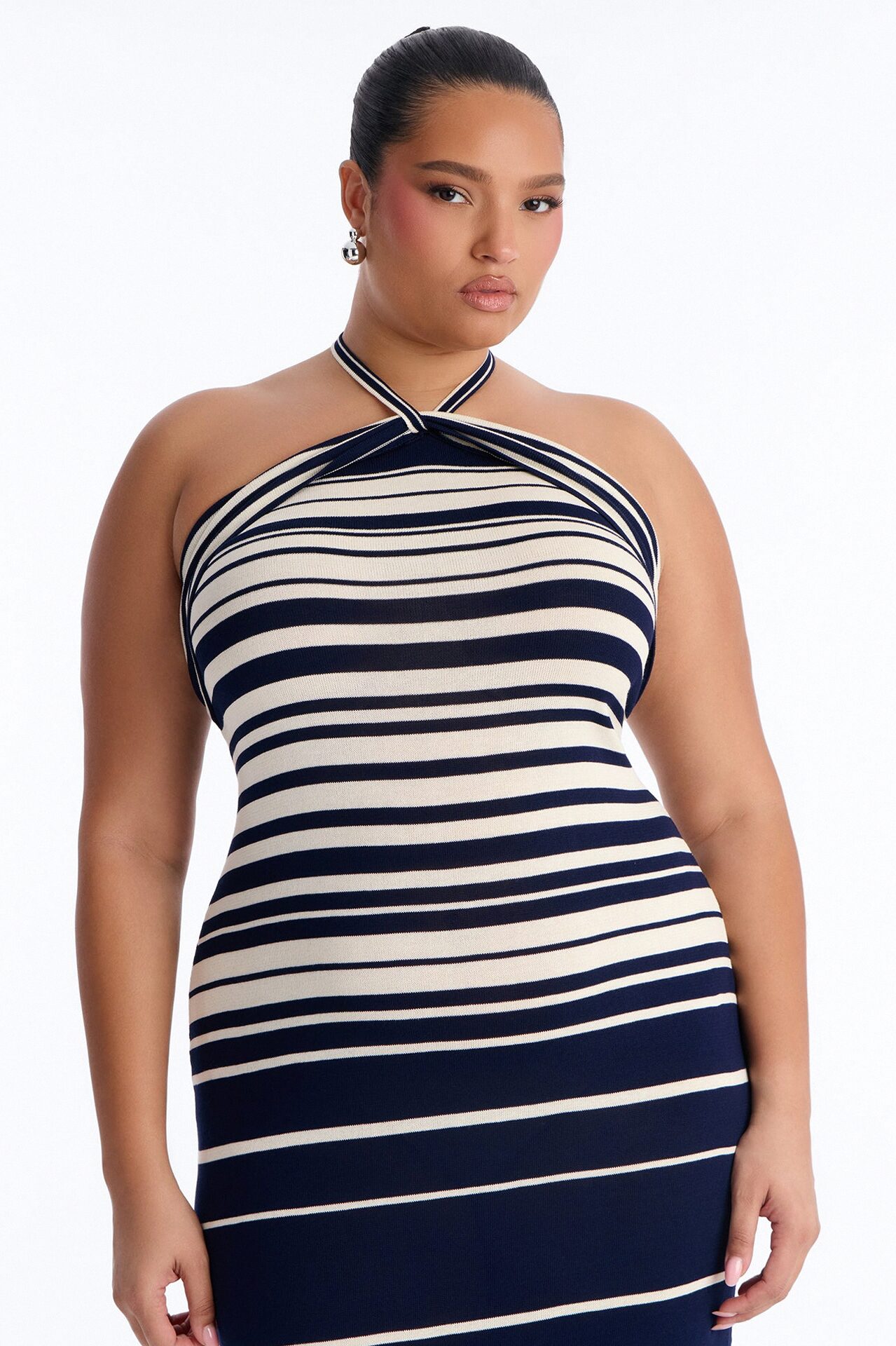 Set Sail Striped Knit Maxi Dress - Navy/combo
