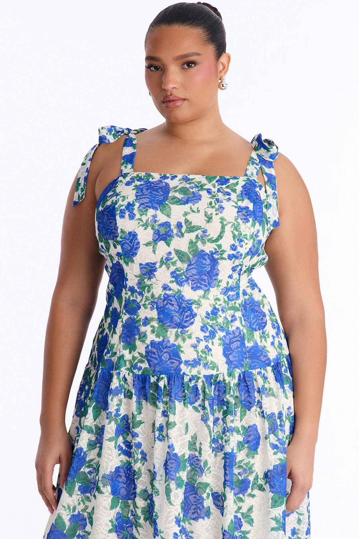 Jessinta Floral Lace Maxi Dress - Blue/combo