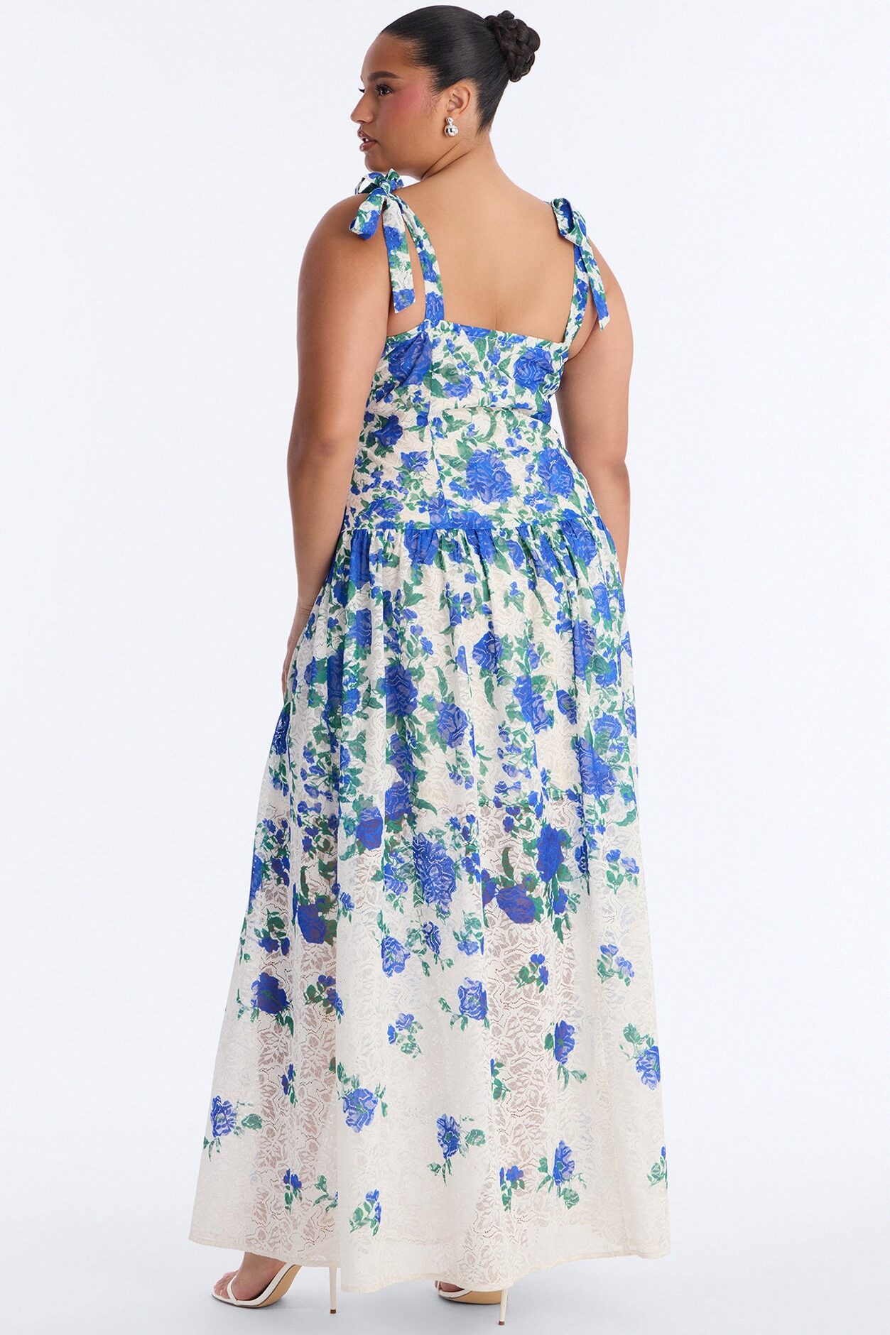 Jessinta Floral Lace Maxi Dress - Blue/combo