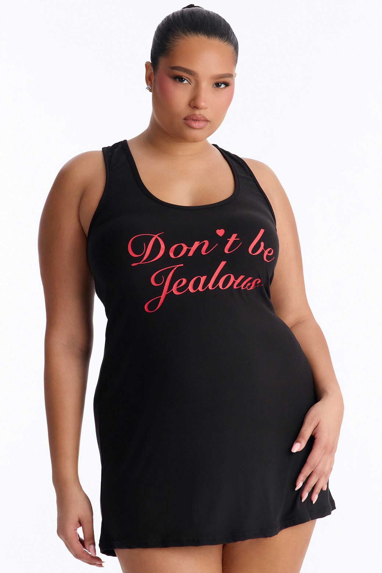 Don't Be Jealous PJ Sleep Dress - Black/Red