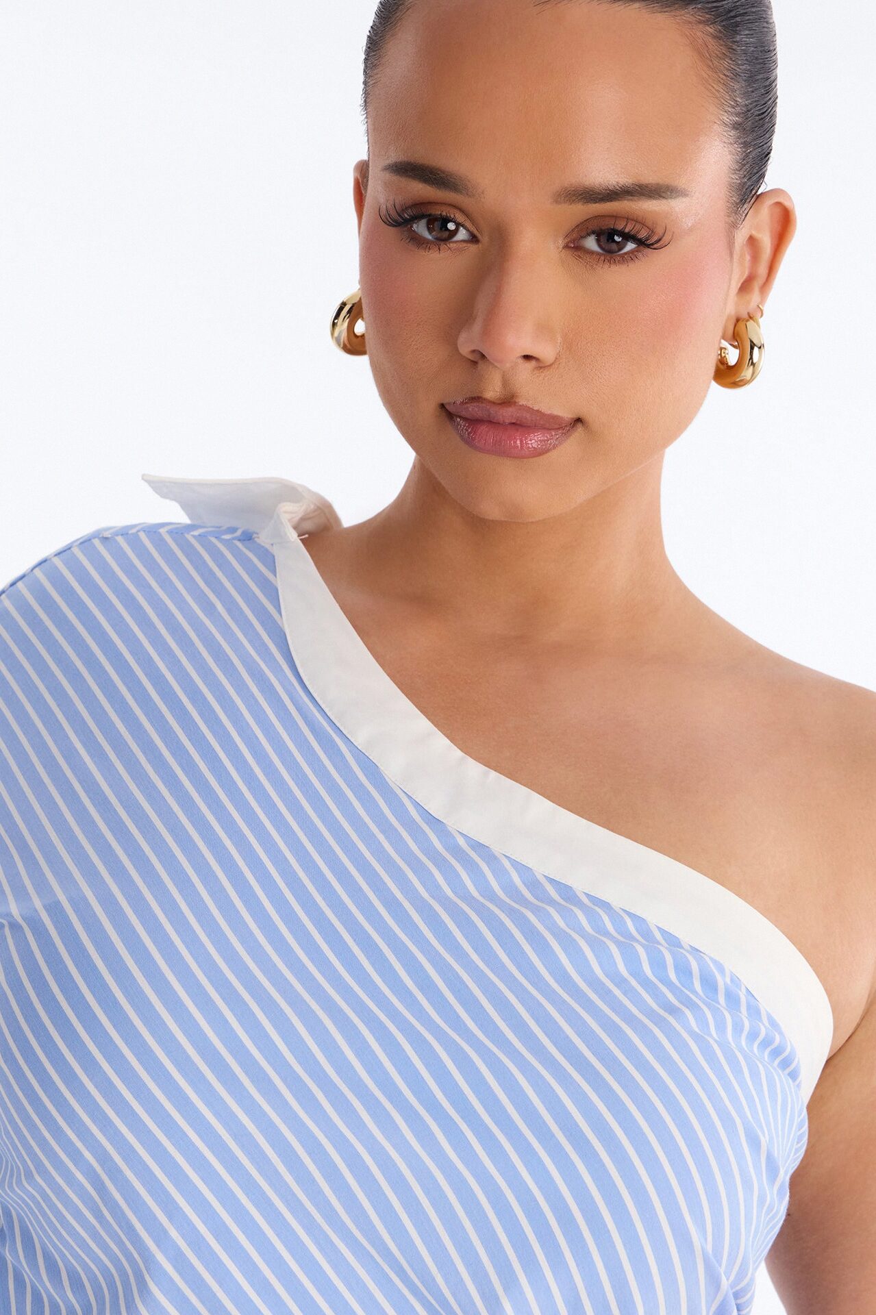 Sasha Pinstripe Romper - Blue