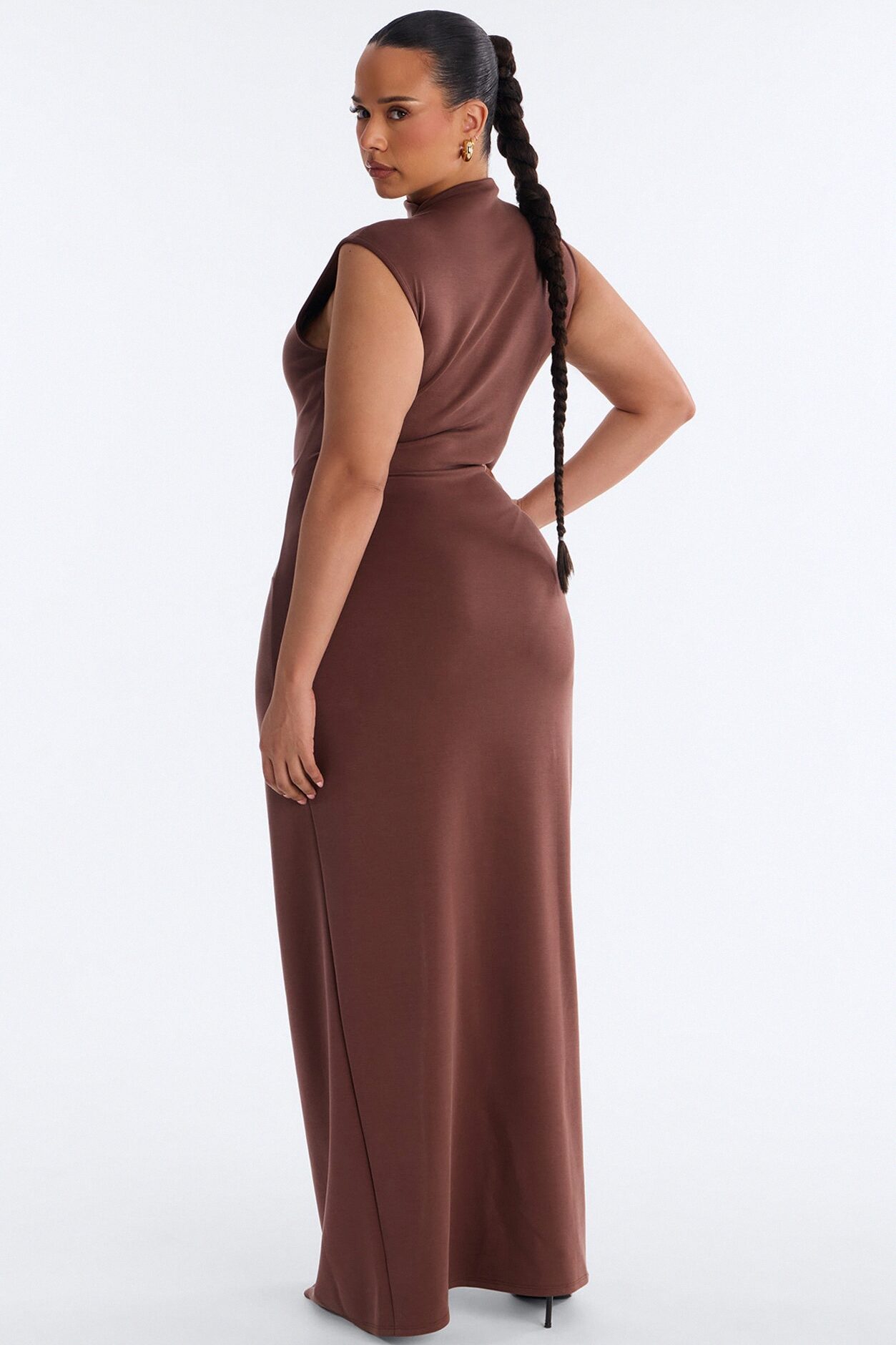 Vivi Twist Maxi Dress - Chocolate