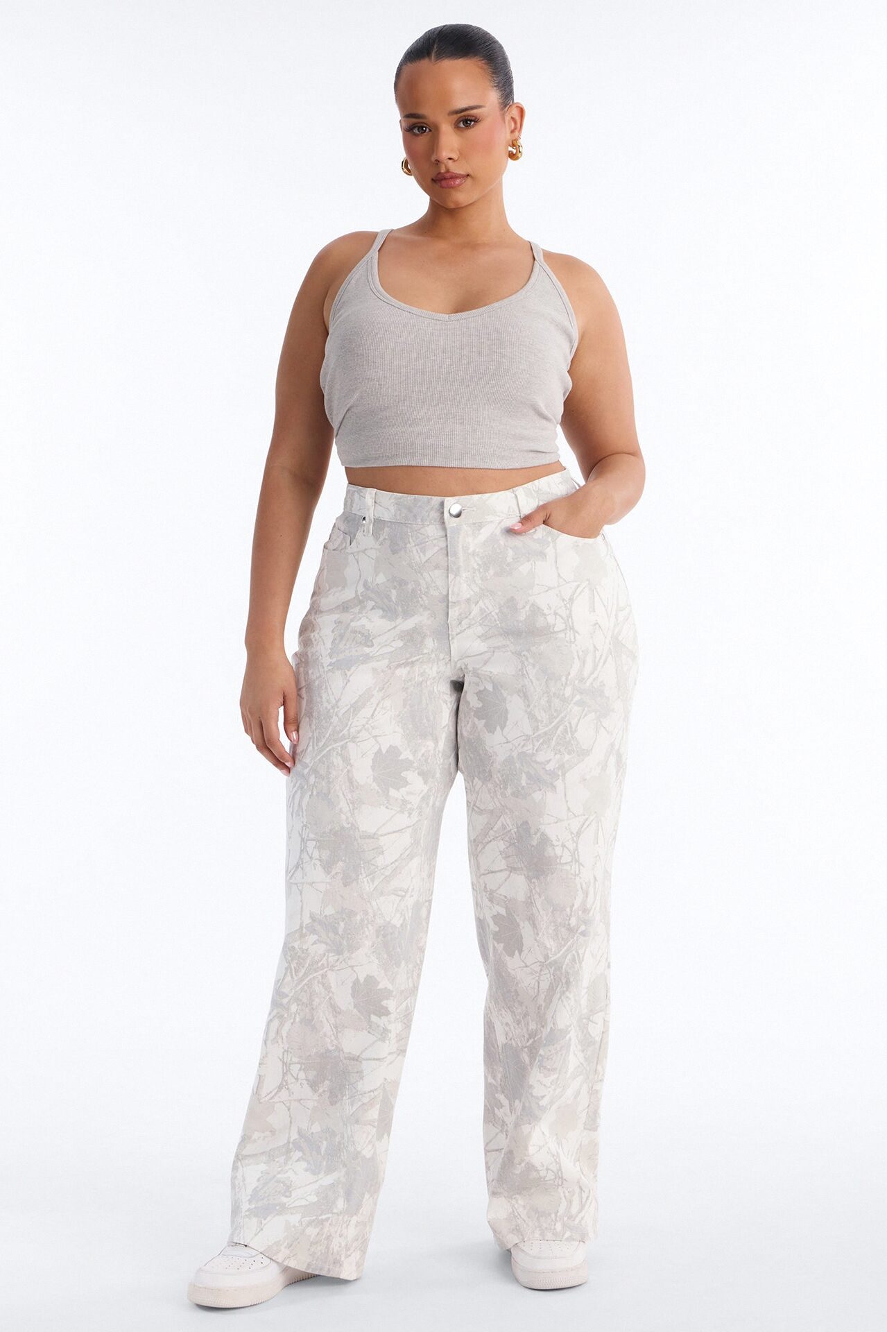 Raffi Mid Rise Camouflage Pant 33″ - Ivory/combo