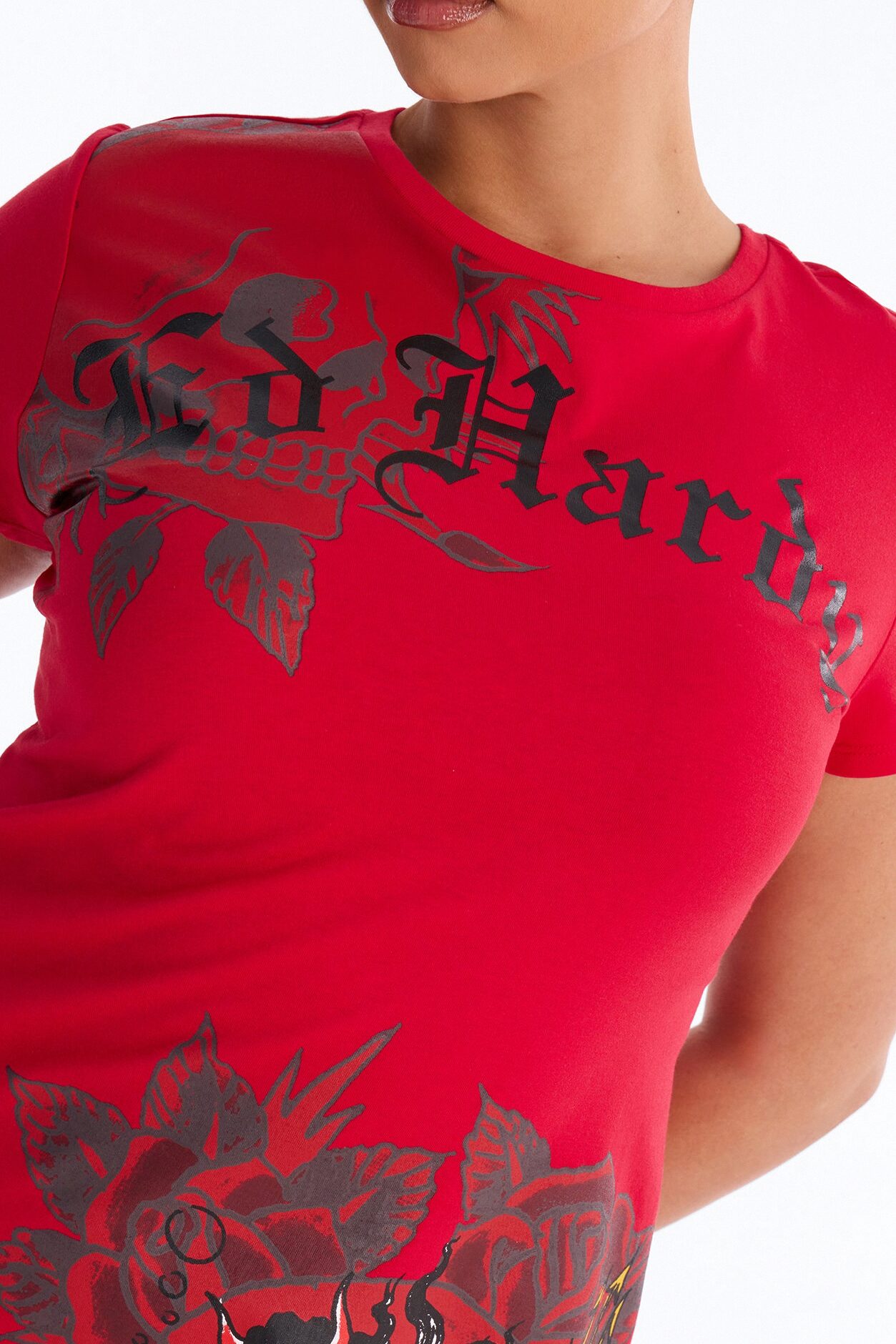 Ed Hardy Mermaid Girl TShirt Mini Dress - Red