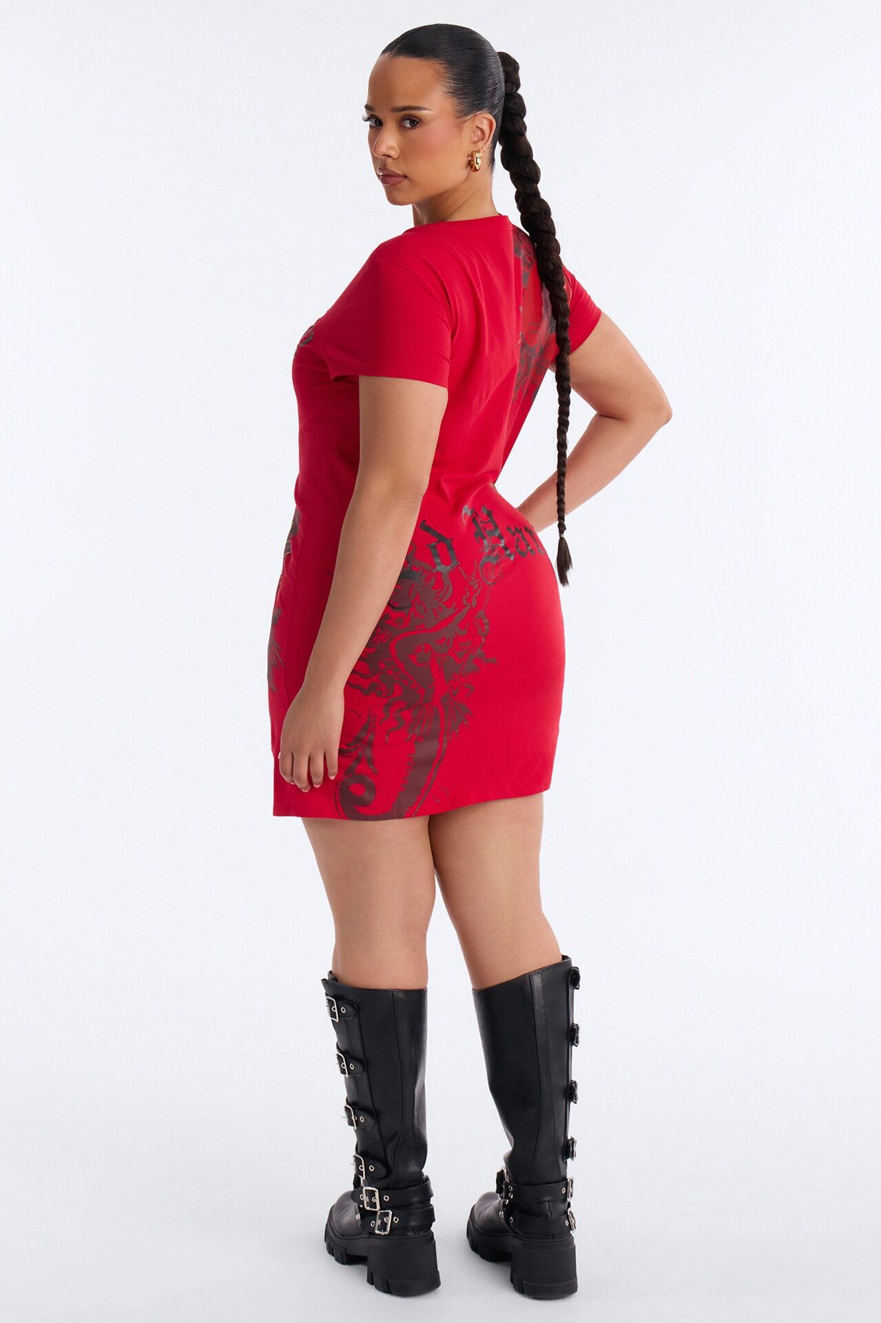 Ed Hardy Mermaid Girl TShirt Mini Dress - Red