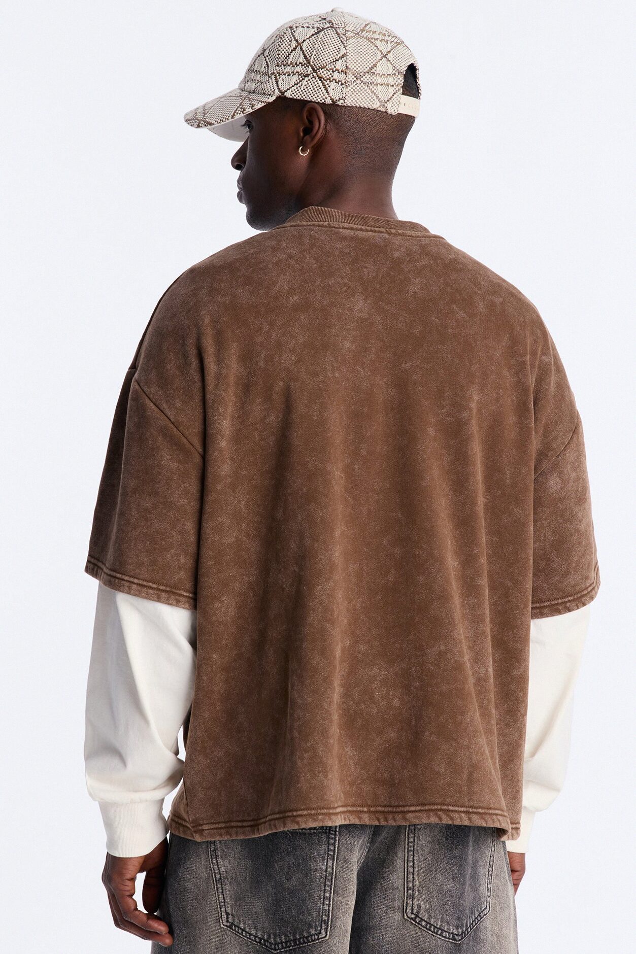 Von Dutch Studio Oversized Fleece Twofer - Brown