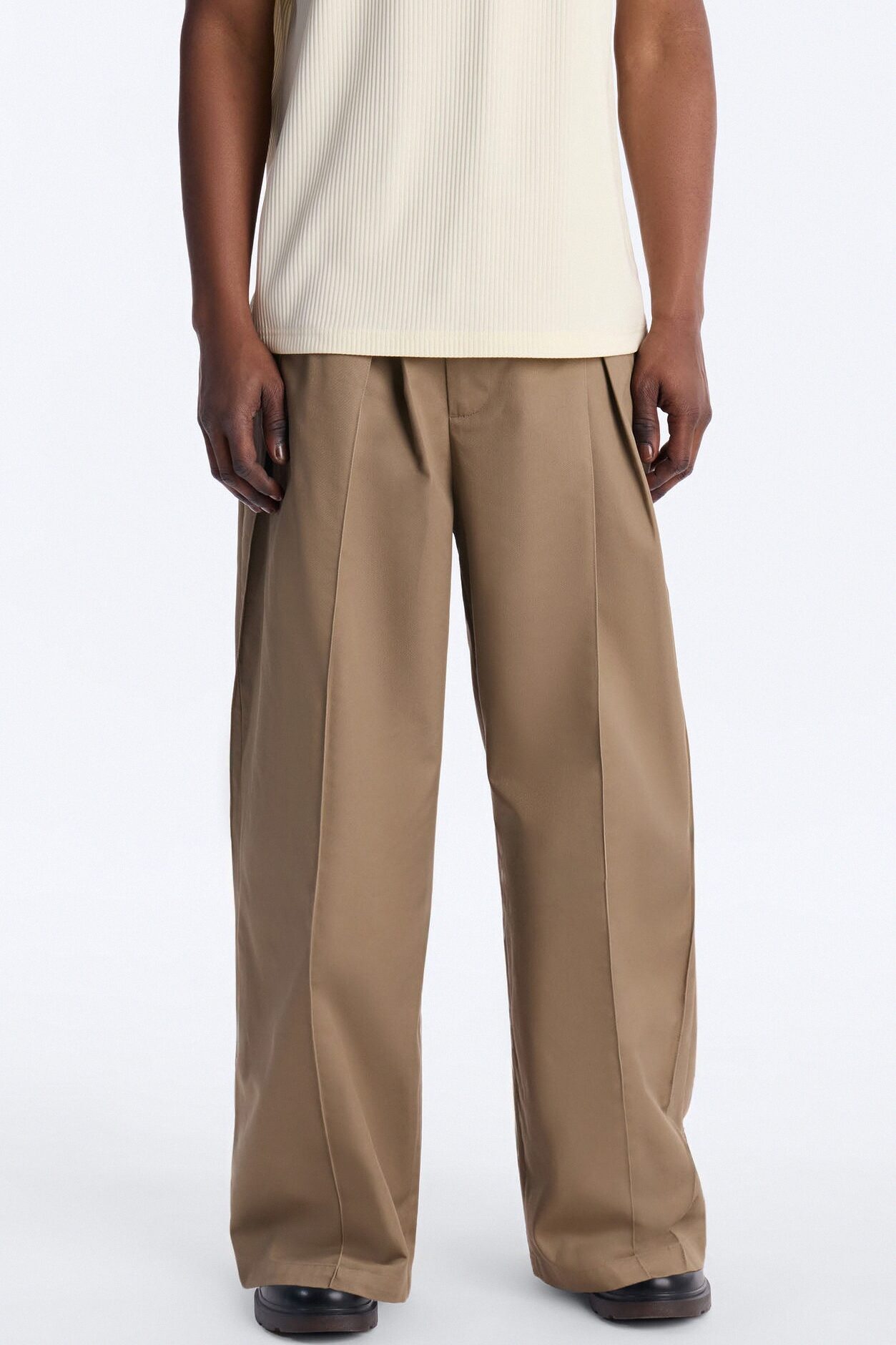 Wide Leg Doheny Abstract Blade Trouser - Tan
