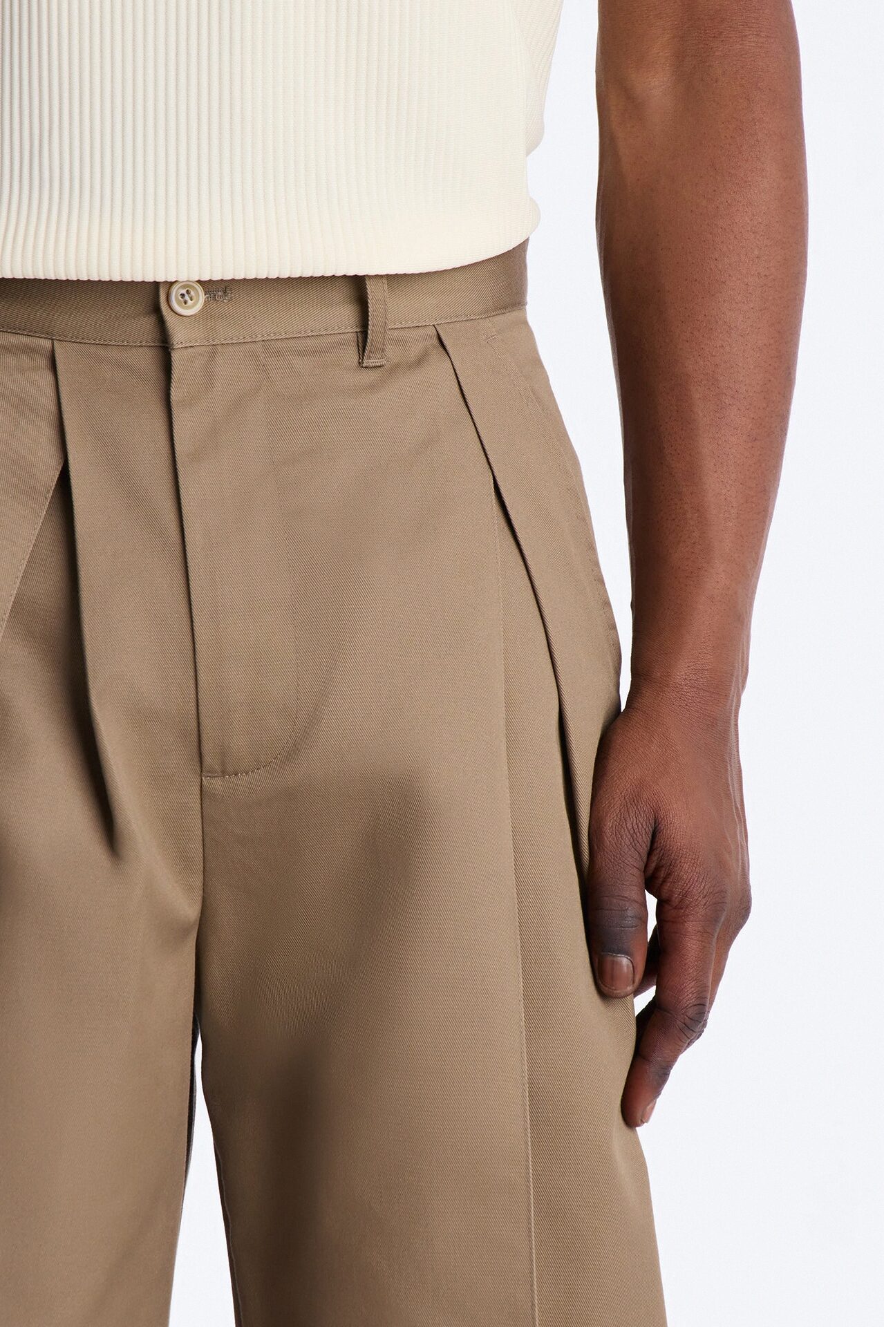 Wide Leg Doheny Abstract Blade Trouser - Tan
