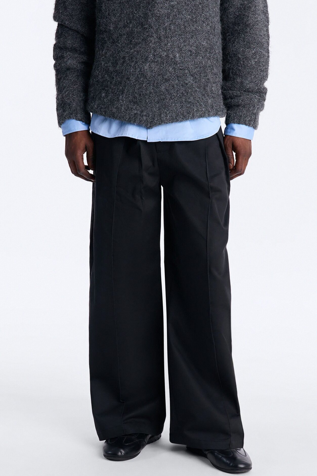 Wide Leg Doheny Abstract Blade Trouser - Black
