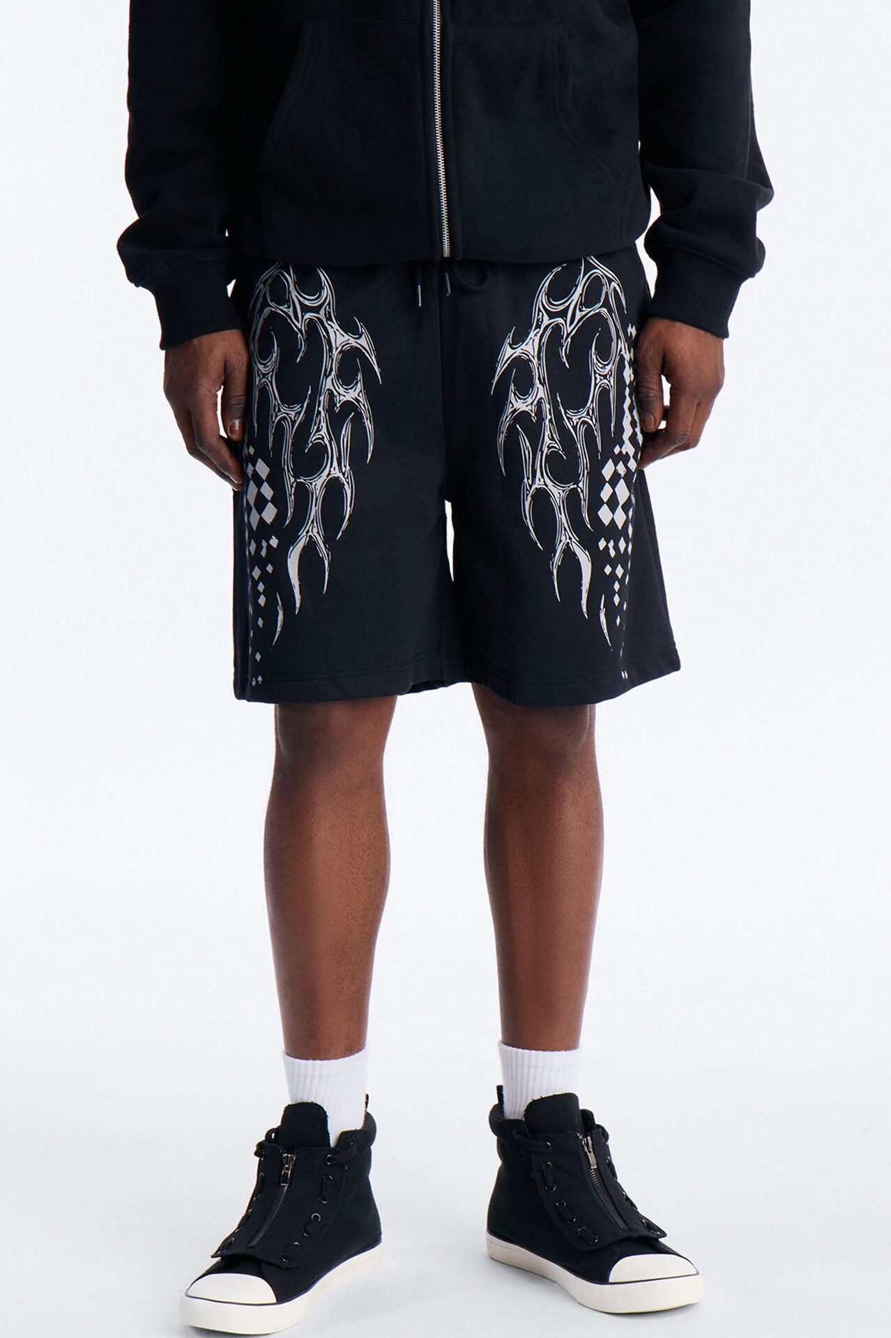 Digital Tribal Sweatshorts - Black