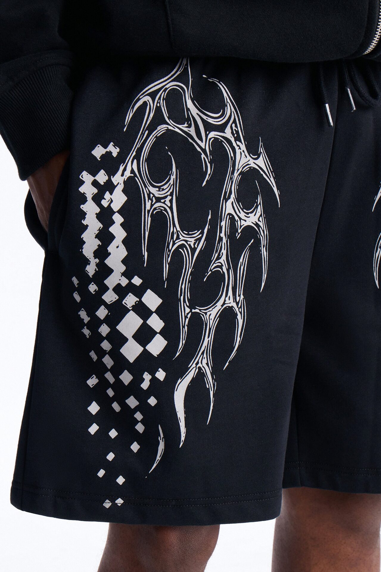 Digital Tribal Sweatshorts - Black