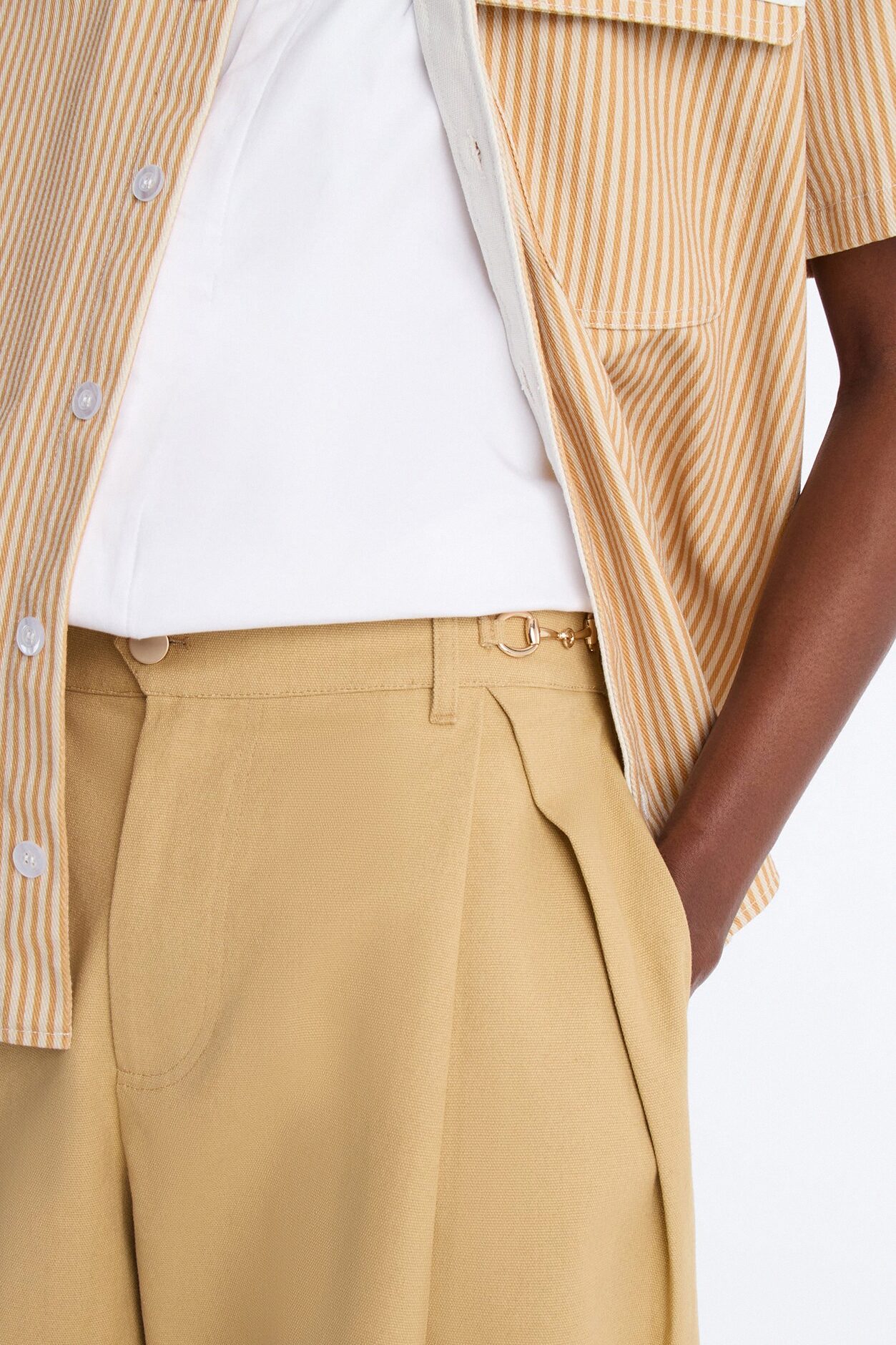 Baggy Pleated Milano Short - Tan