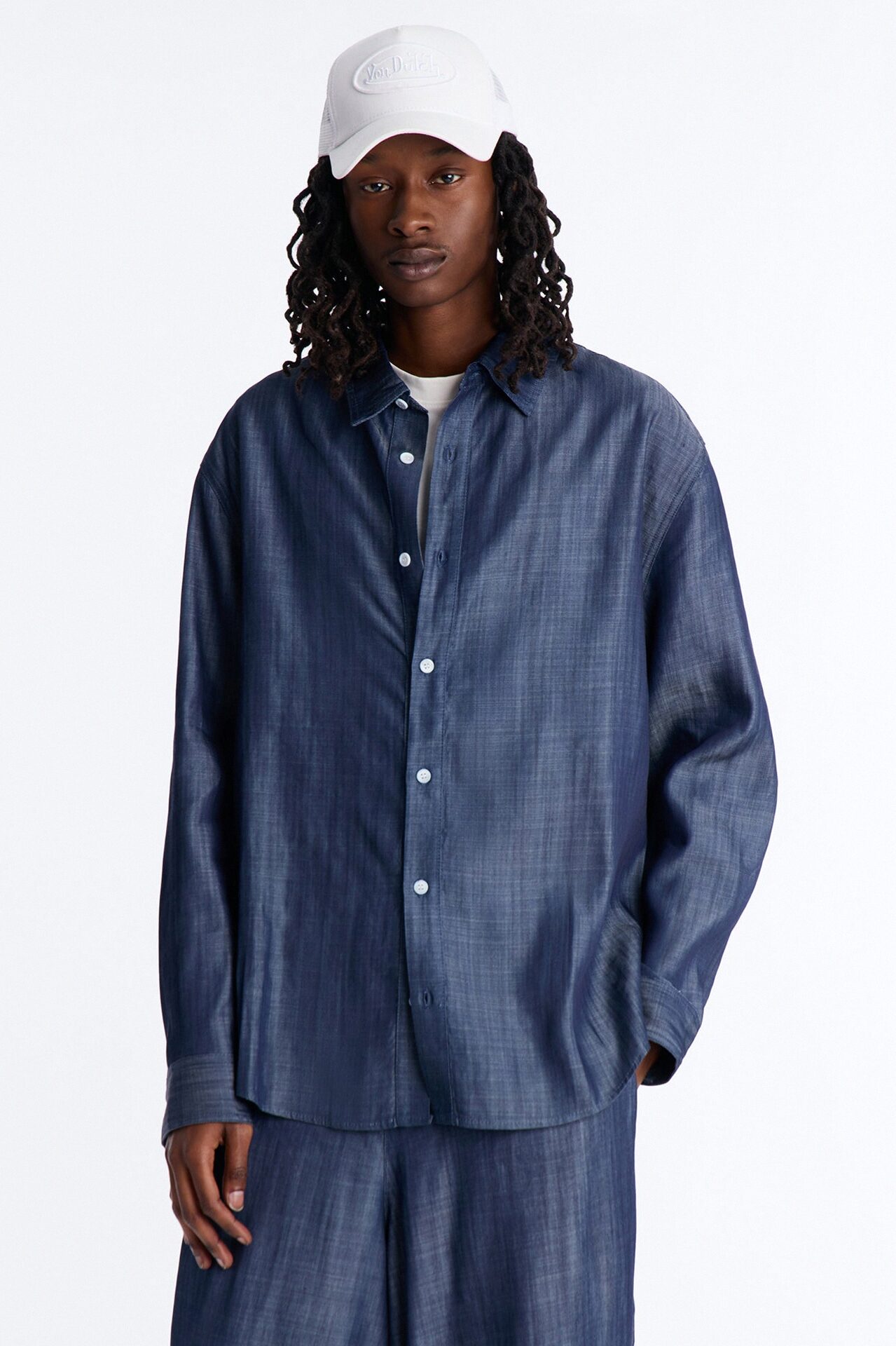 Mercer Gates Relaxed Button Up Shirt - Indigo