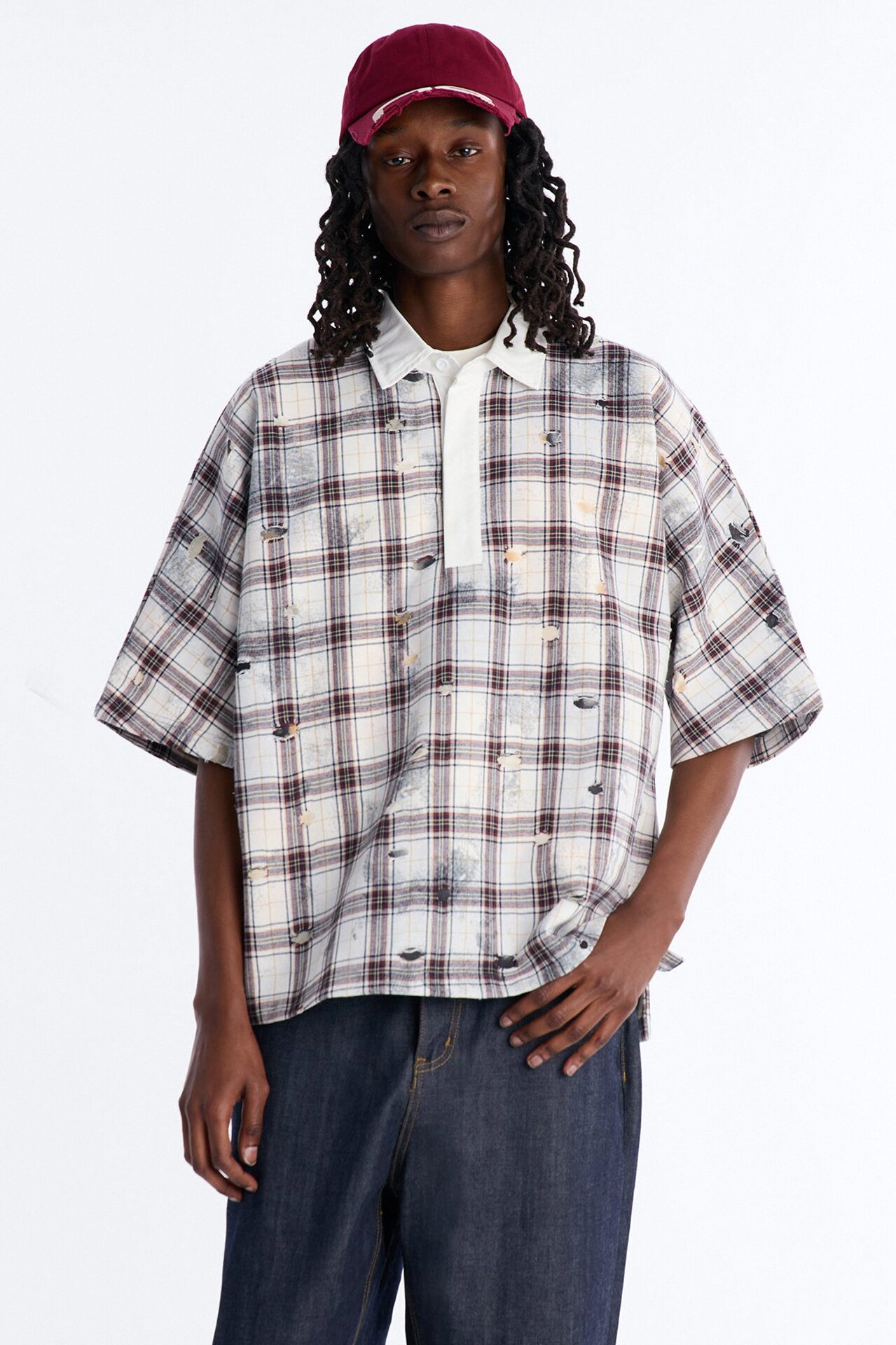 Oversized Desert Vibe Polo Shirt - Grey