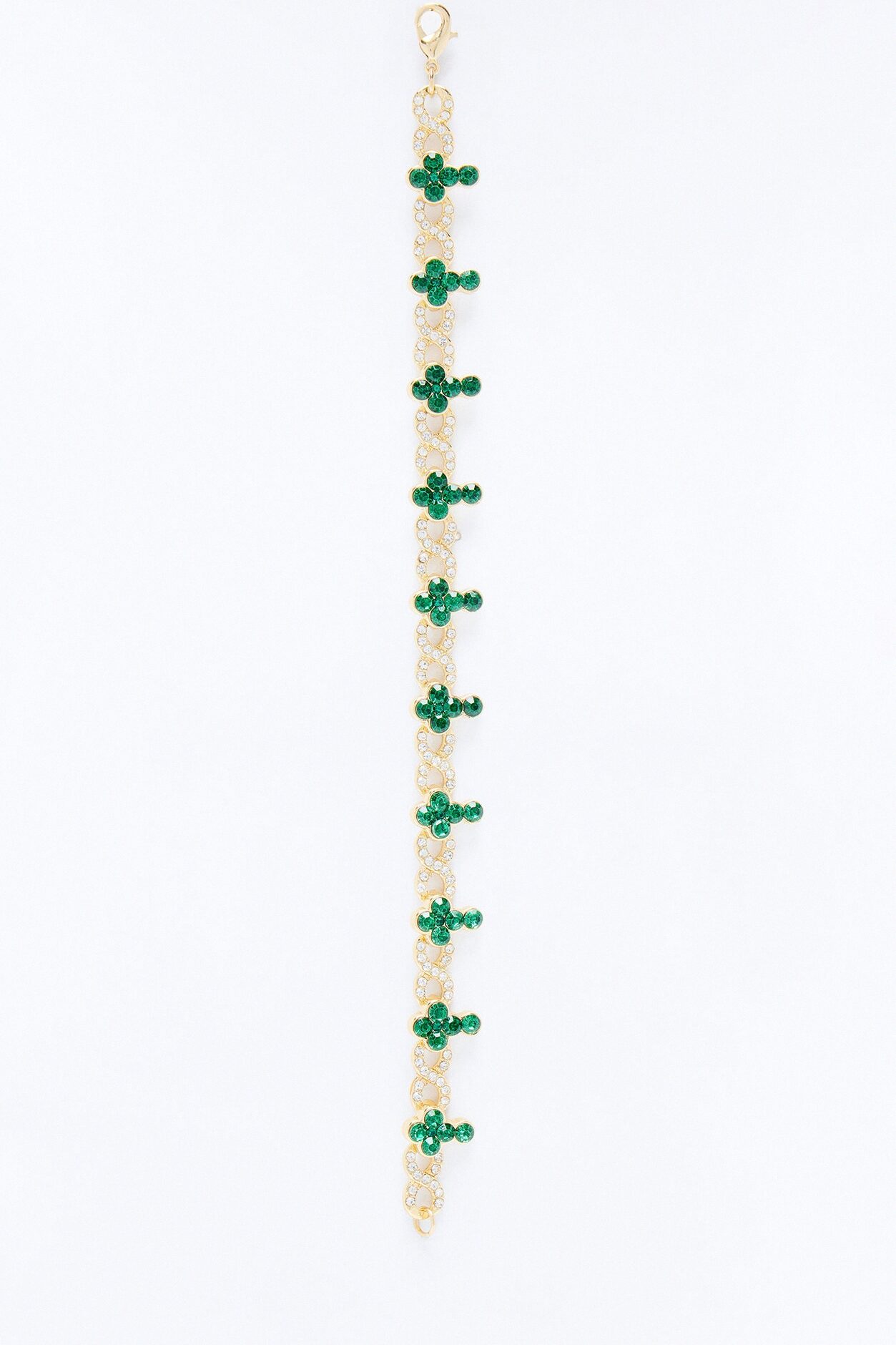 Eternal Emerald Cross Bracelet - Gold