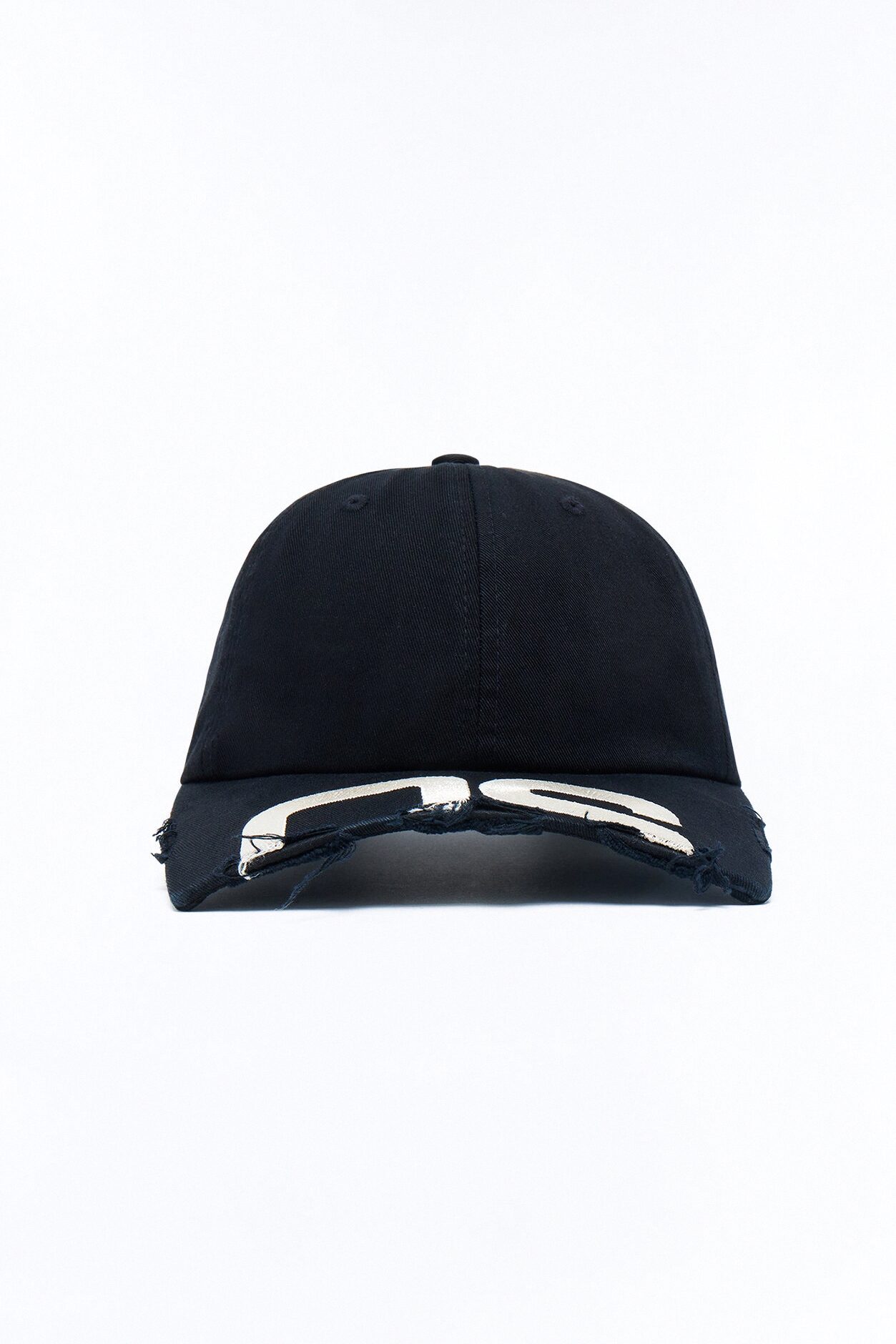 Graphic Shortened Brim Baseball Hat - Black