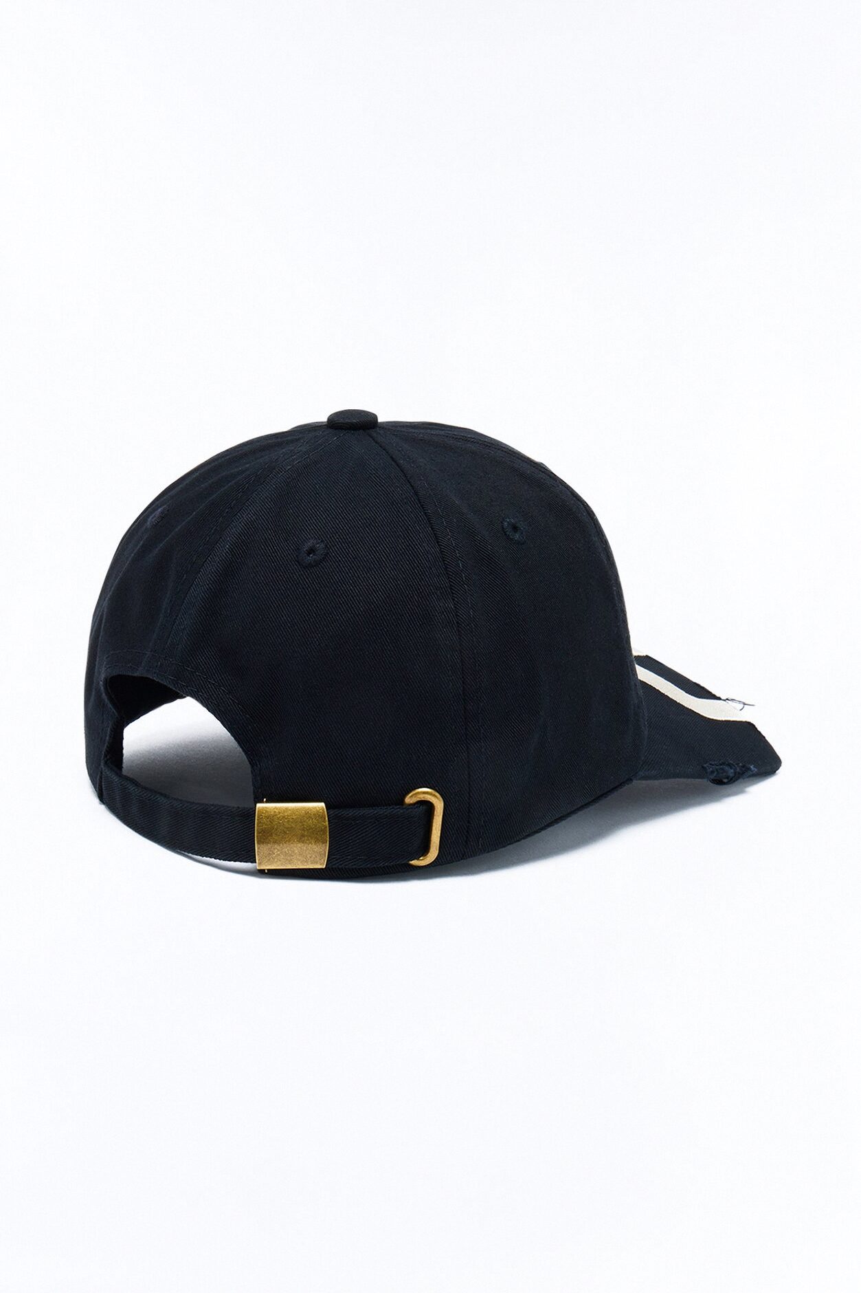Graphic Shortened Brim Baseball Hat - Black