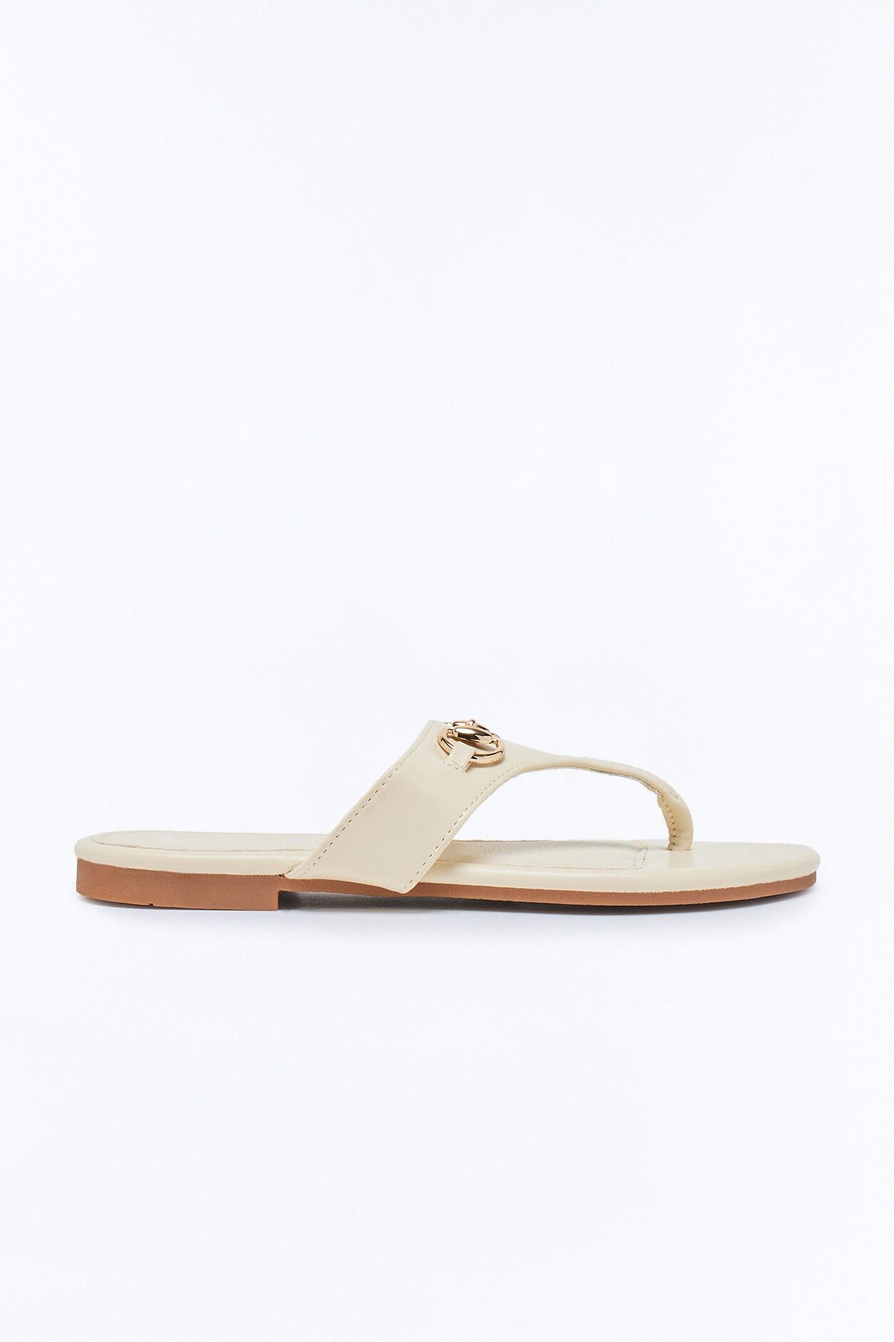 Bello Hardware Flip Flops - Ivory